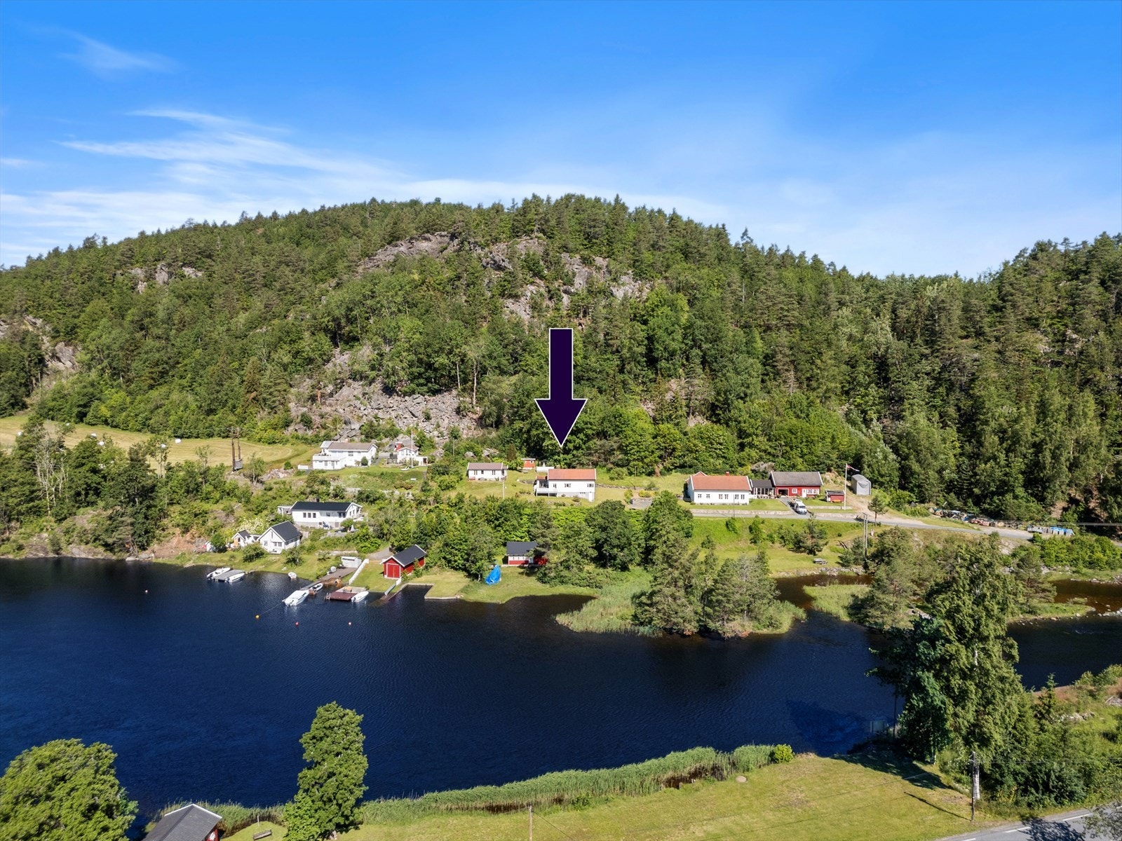 Dronebilde over området Galleribilde