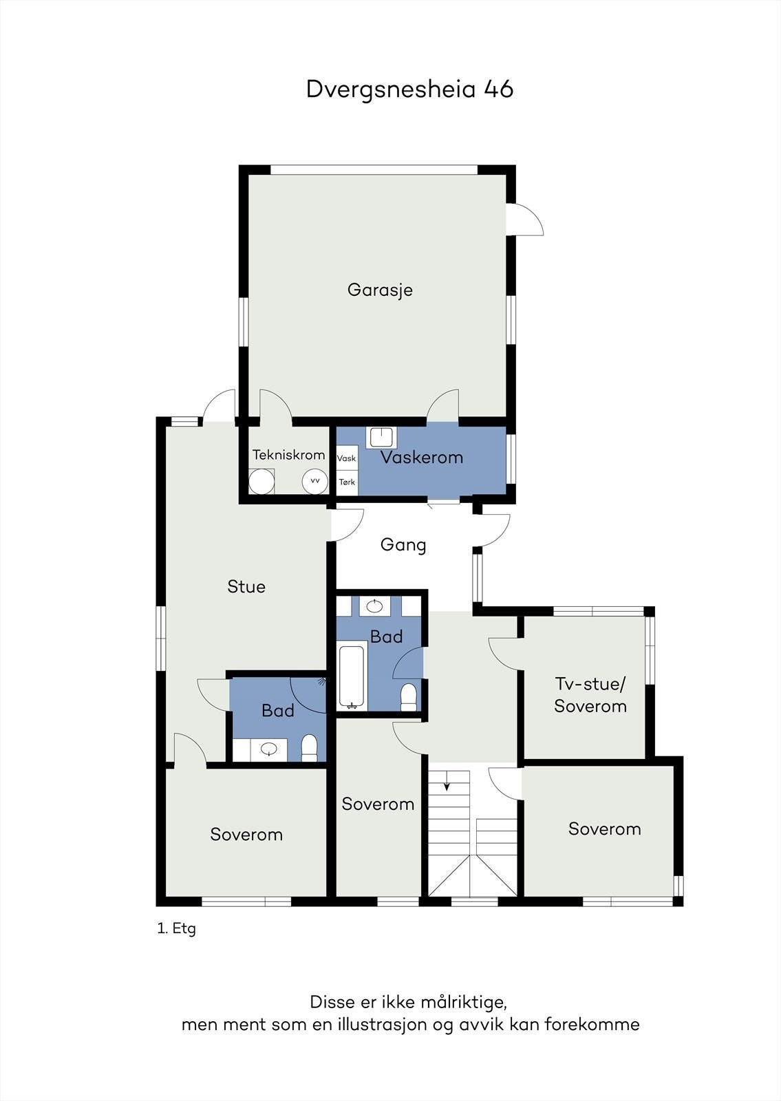 Plantegning 1. etasje Galleribilde
