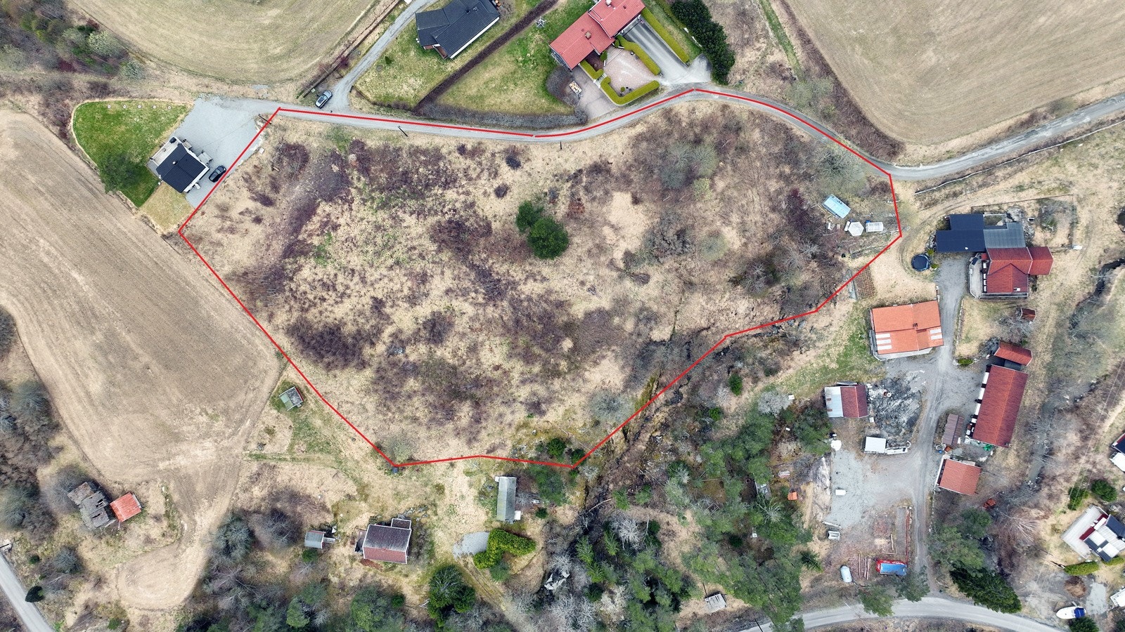 Eiendommen markert ovenfra Galleribilde