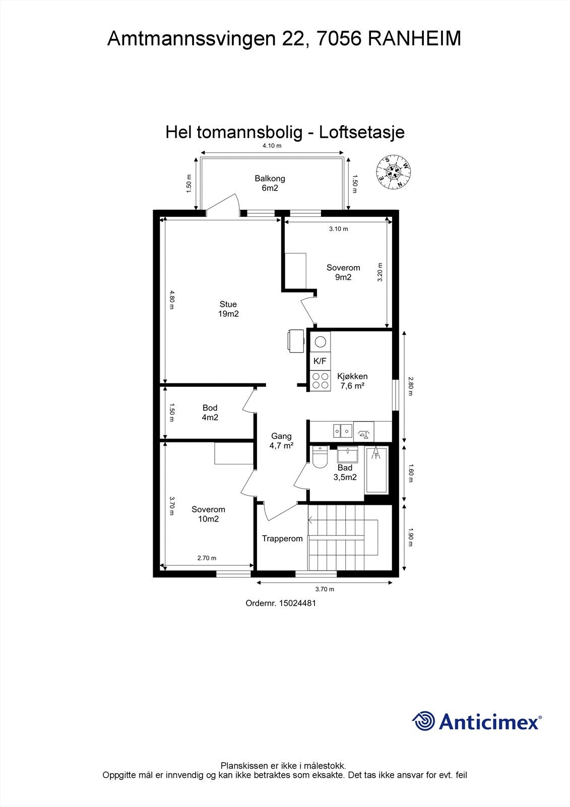 Plantegning loft Galleribilde