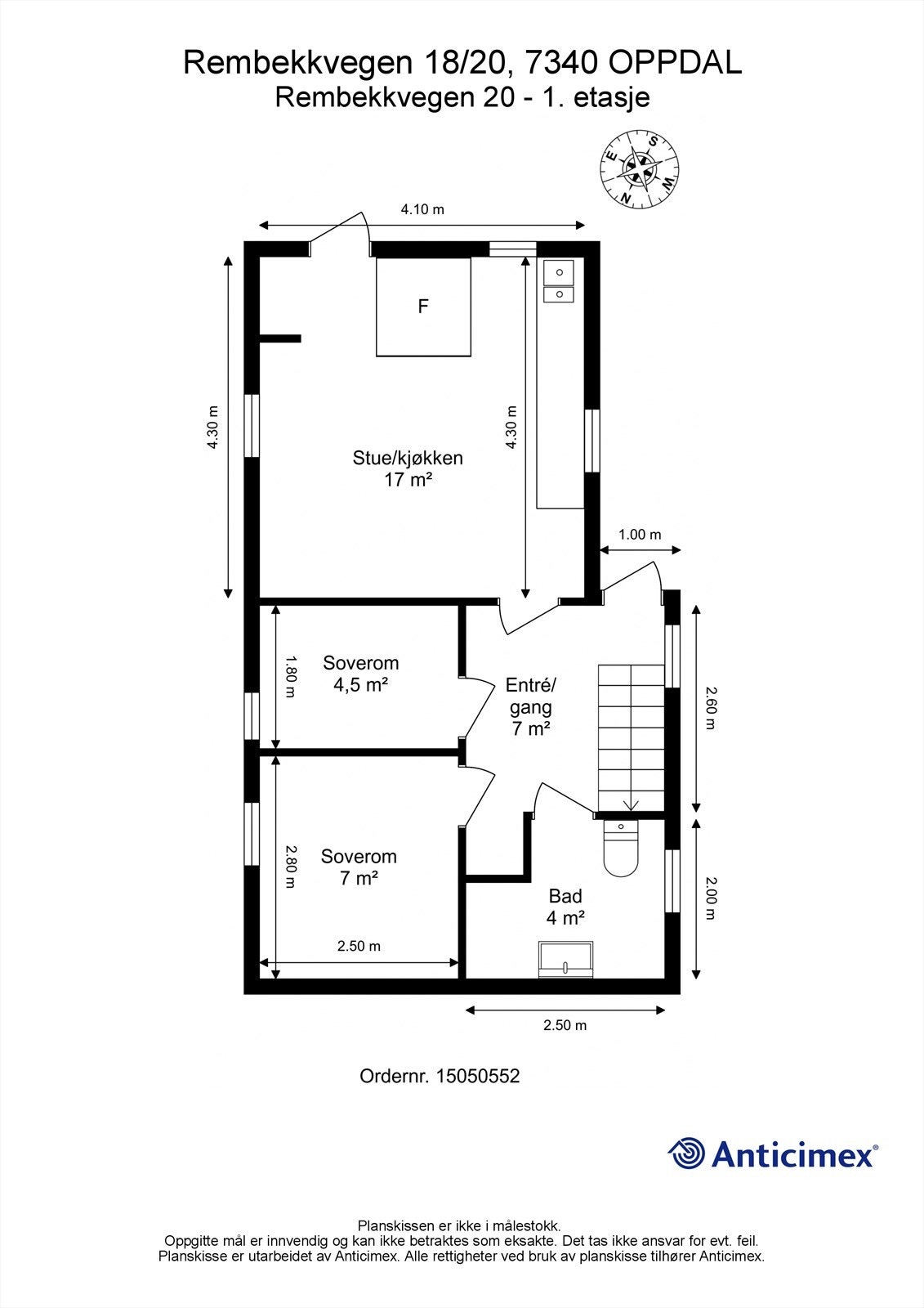 Planskisse Rembekkvegen 20 - første etasje. Galleribilde