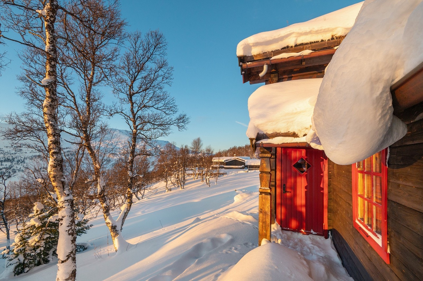 Vakker utsikt og beliggenhet i trivelige hytteomgivelser. Galleribilde
