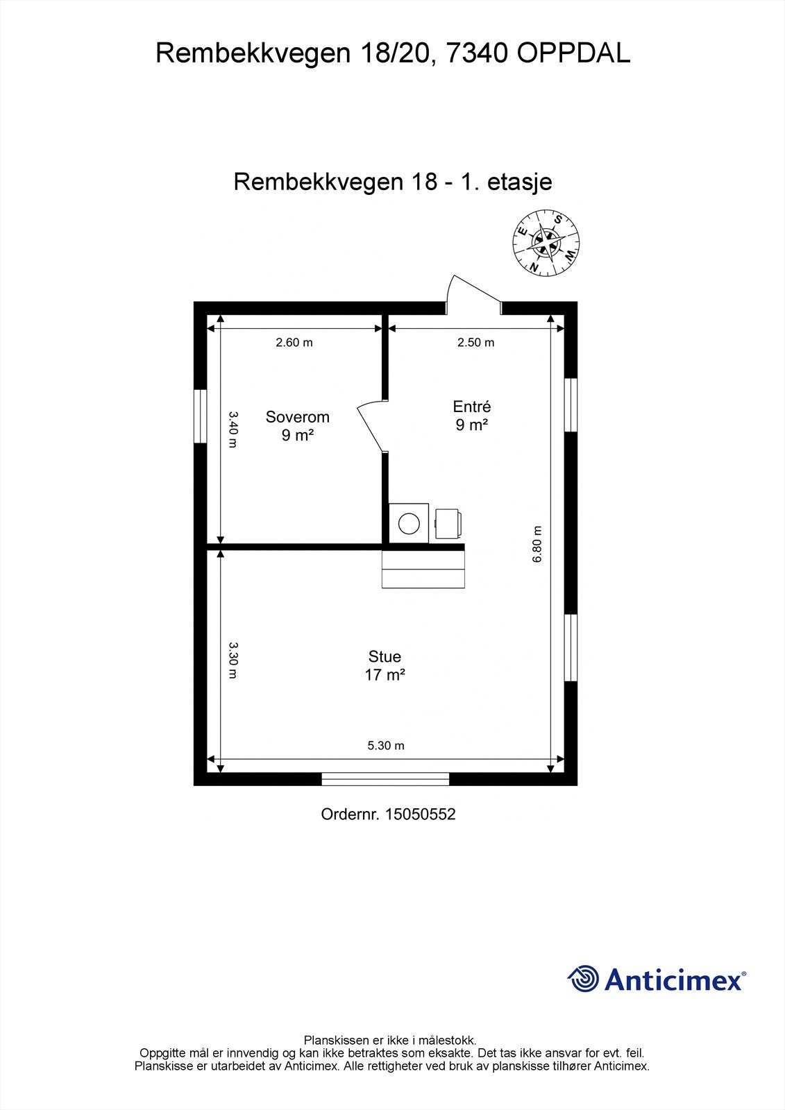 Planskisse Rembekkvegen 18 - første etasje. Galleribilde