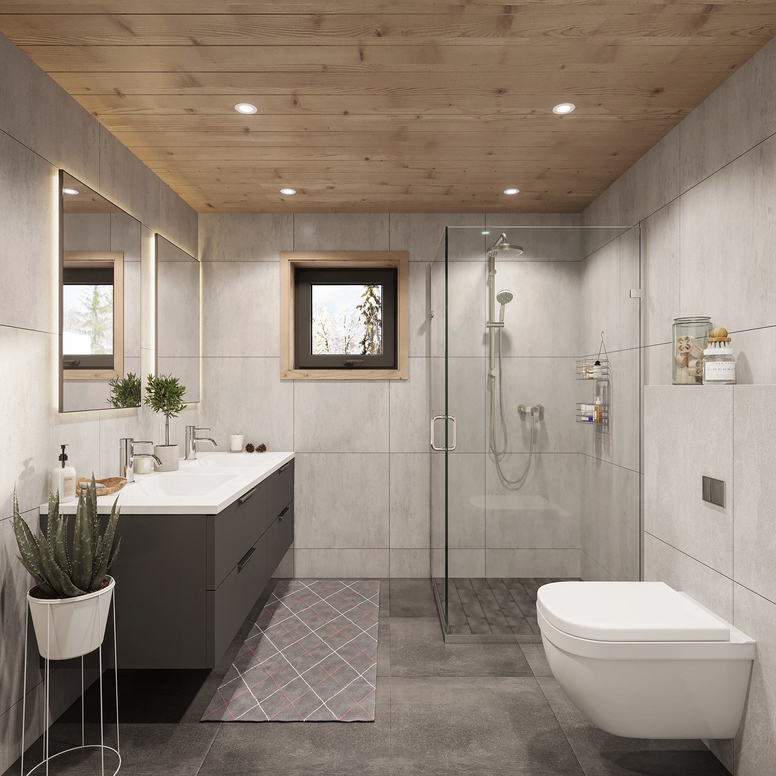 - Velkommen til Dyregrenda sør 70 - 3D illustrasjon av baderommet i tegnet tilbygg. Galleribilde