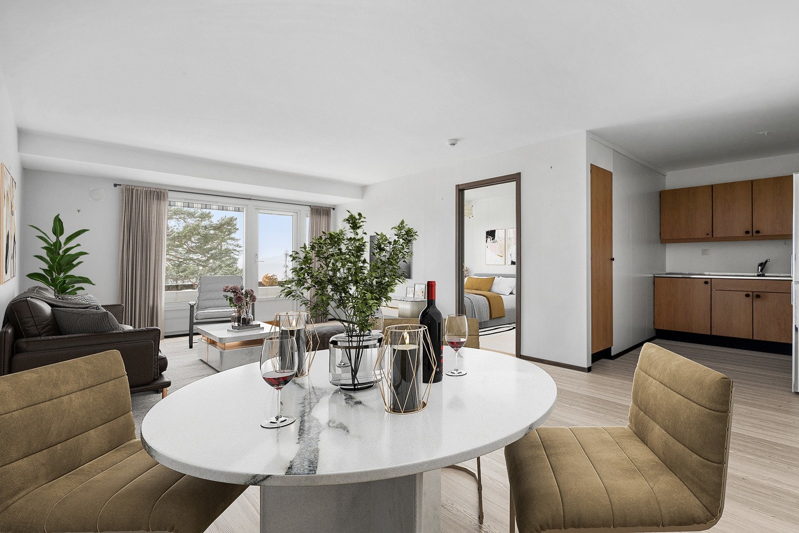 Stue med digital styling Galleribilde
