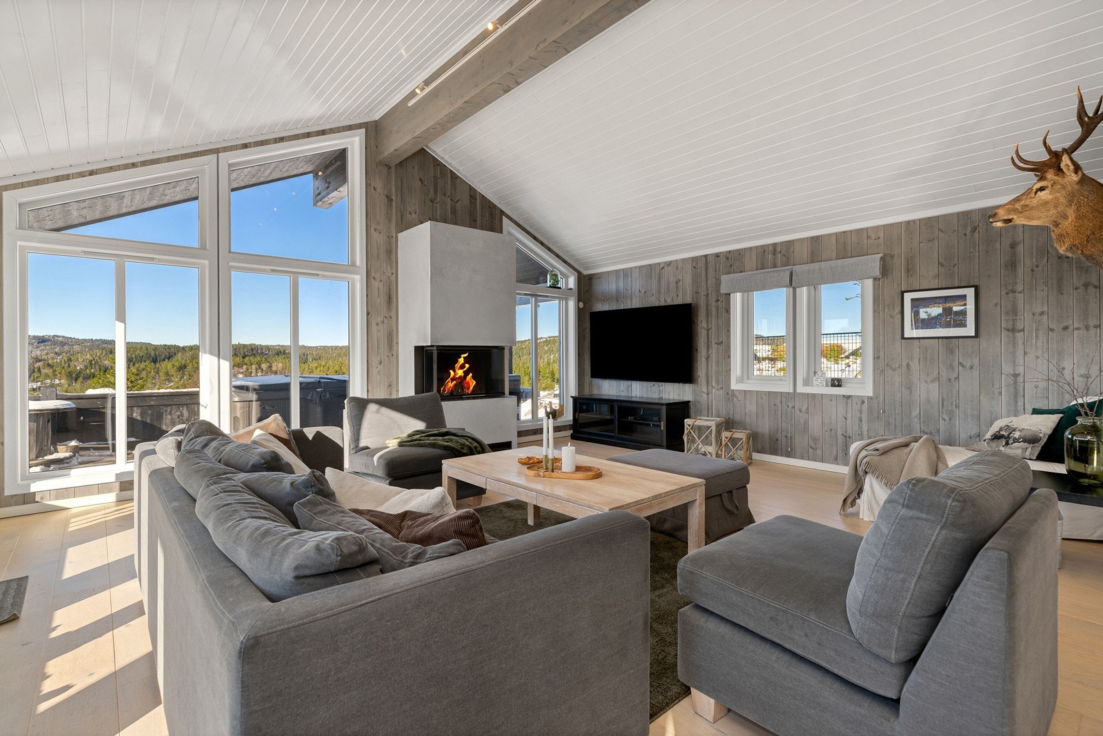 En moderne fritidsbolig fra 2016 som er perfekt for familier som ønsker en innbydende og stilfull hytte med høy standard Galleribilde