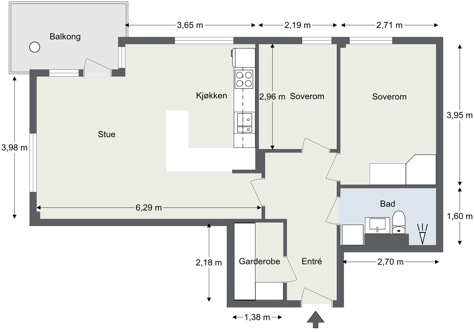 Plantegning snr. 216 Thorvald Meyers gate 10. Galleribilde
