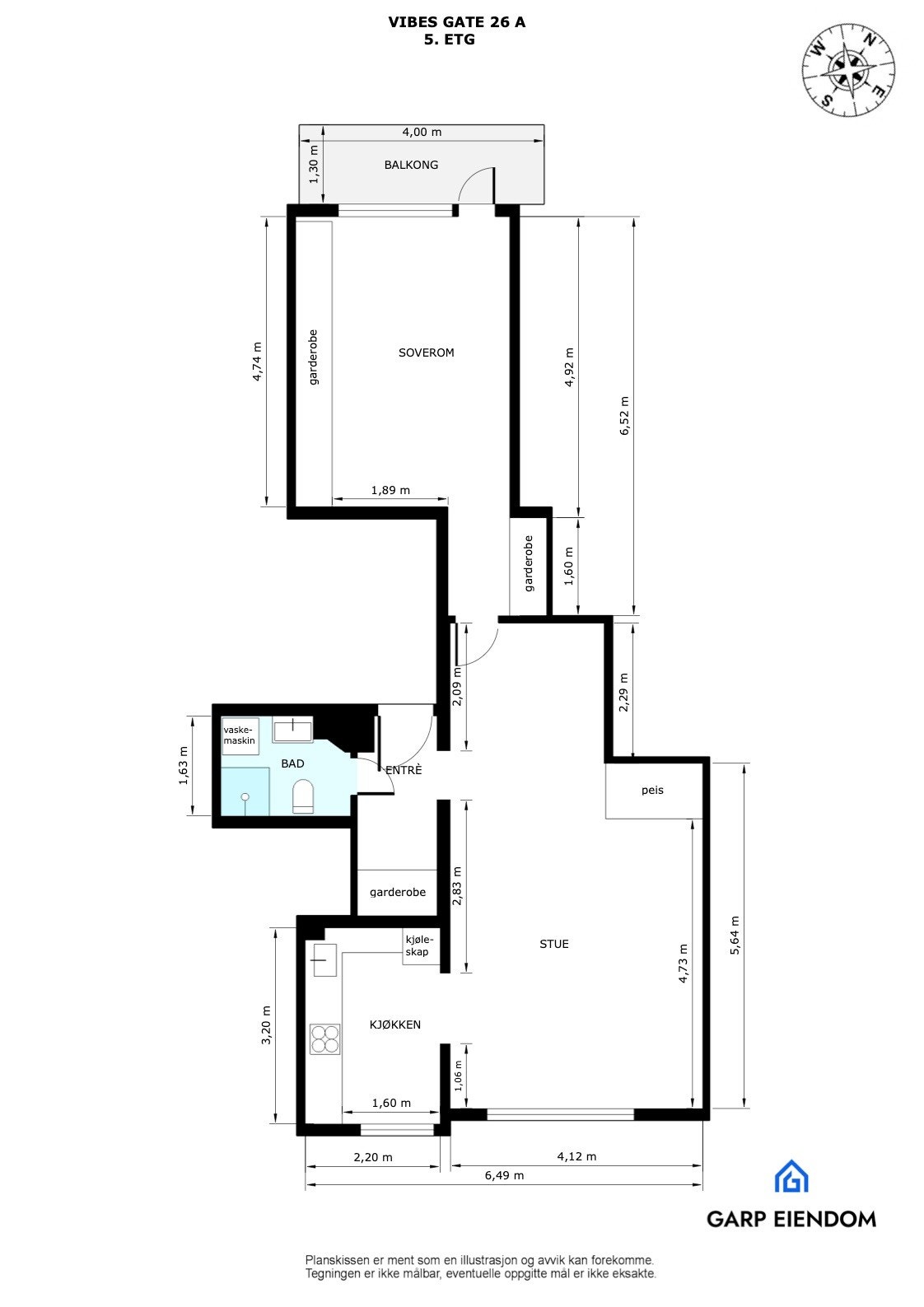 Plantegning 5. etasje Galleribilde