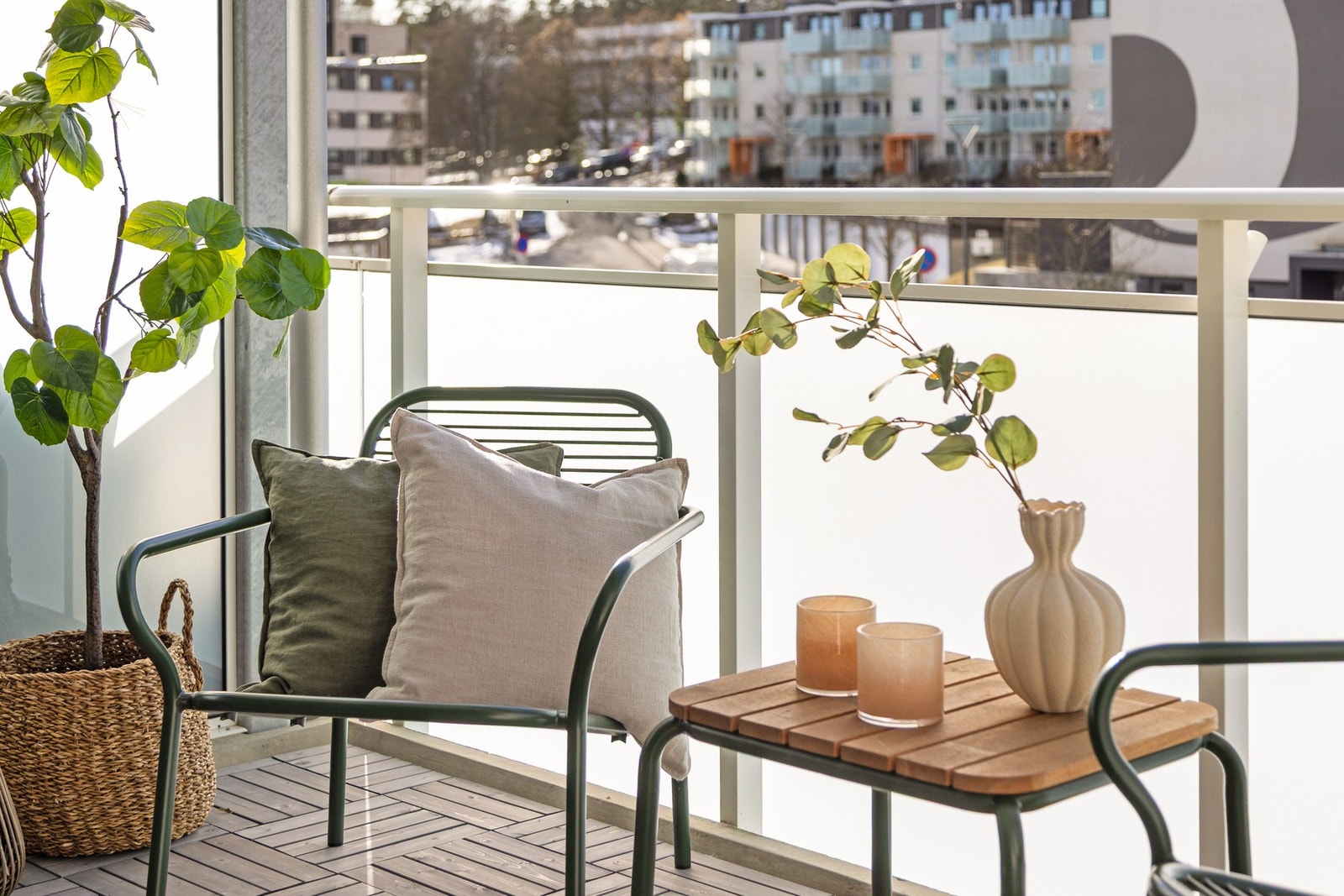 Her er det god plass til balkongmøblement og beplantning. Galleribilde