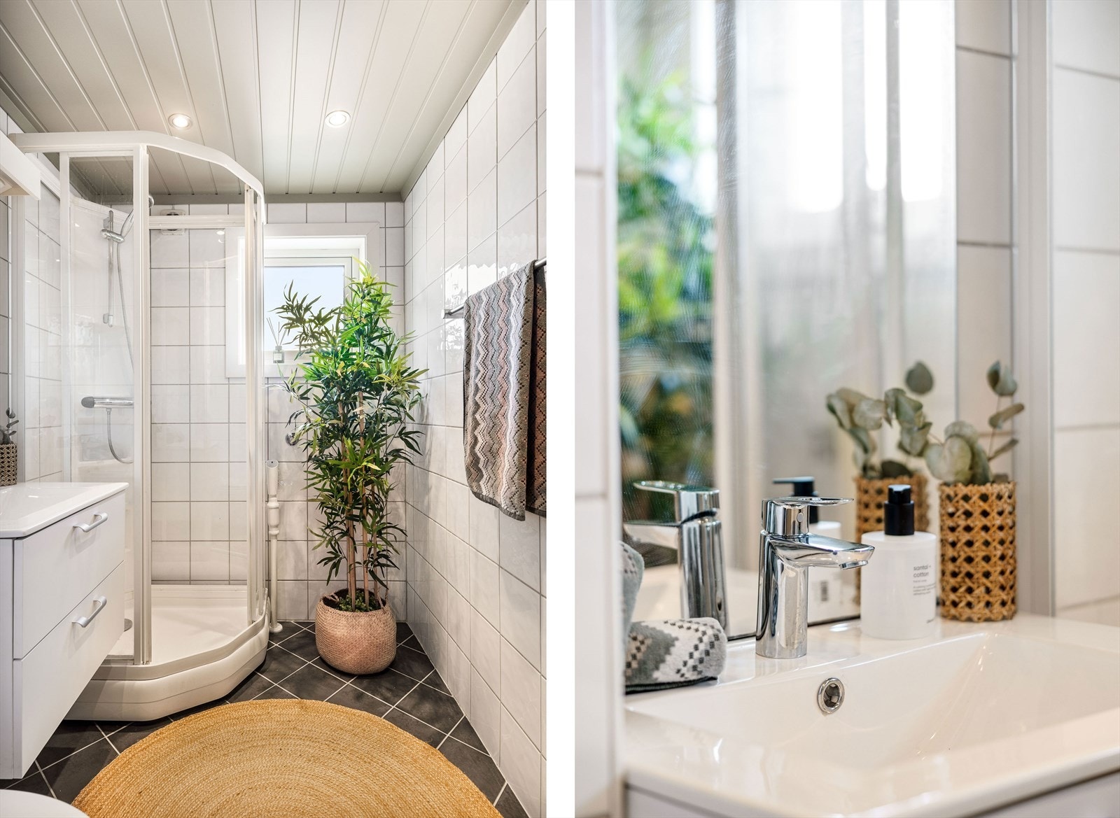 Bad fra 2007 med ny servantseksjon - opplegg til vaskemaskin Galleribilde