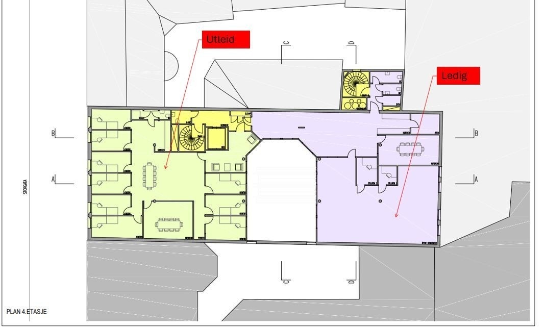 Plantegning 4. etasje Galleribilde