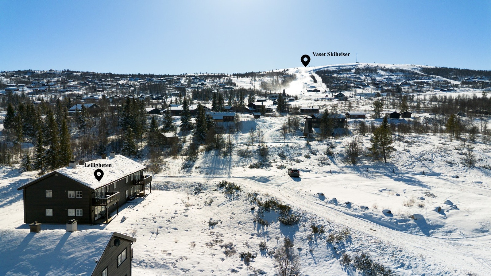 Vaset Skisenter ligger på oversiden som ses på bildet her Galleribilde