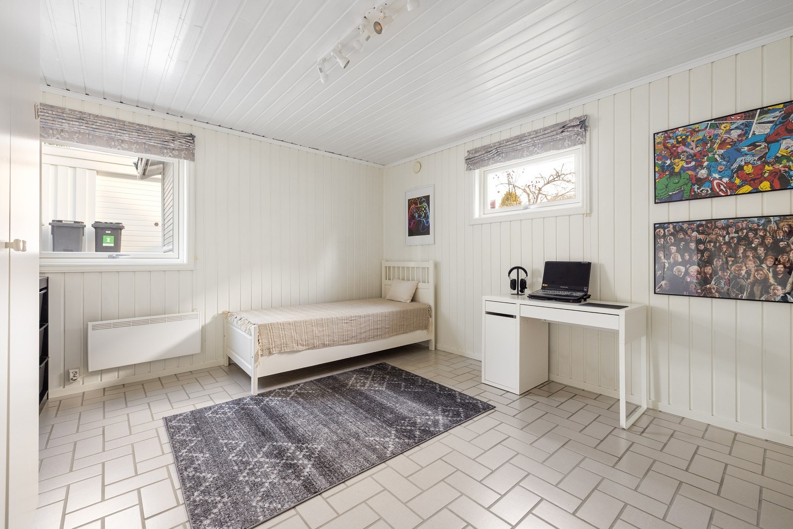 Dette kjellerrommet er byggemeldt som disponibelt rom og benyttes i dag som soverom. Galleribilde