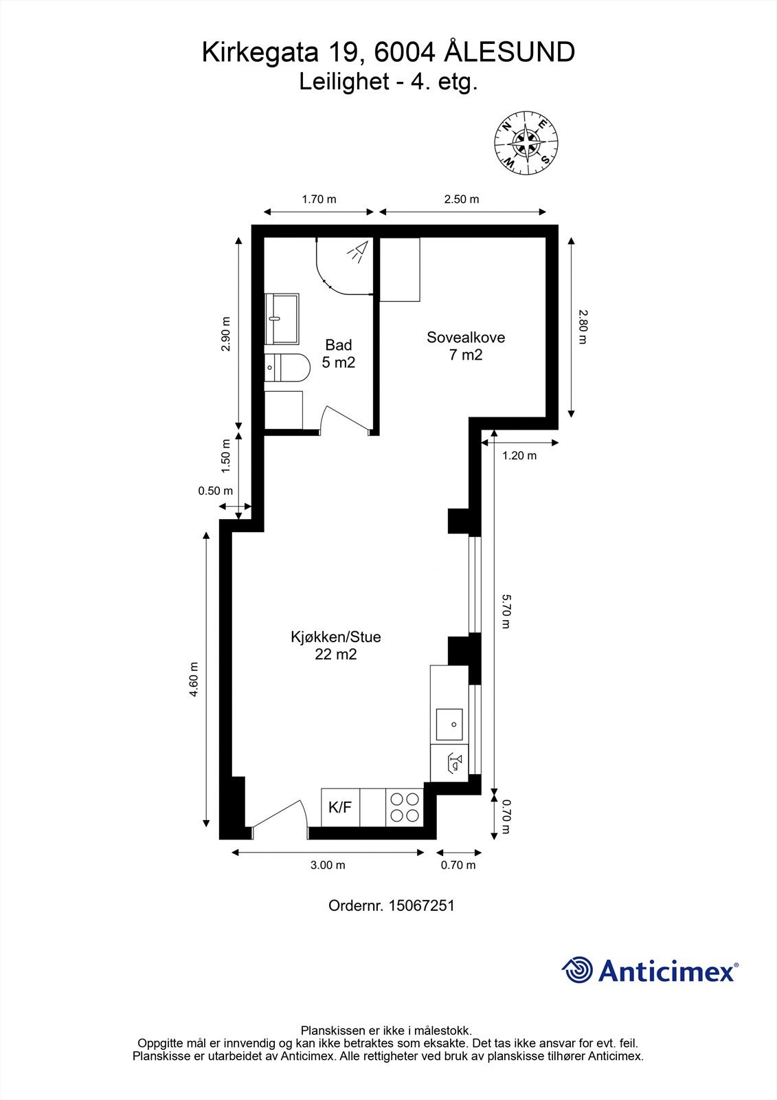 Målsatt plantegning Galleribilde