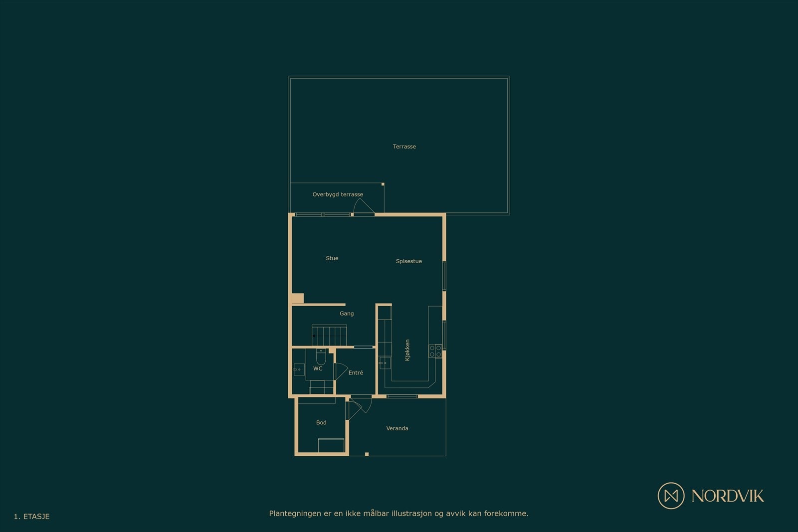 Plantegning 1. etasje Galleribilde