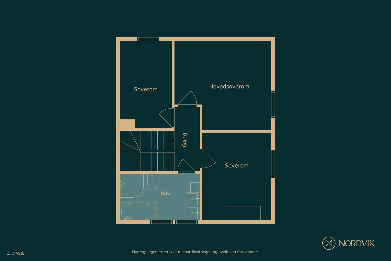Plantegning 2. etasje Galleribilde