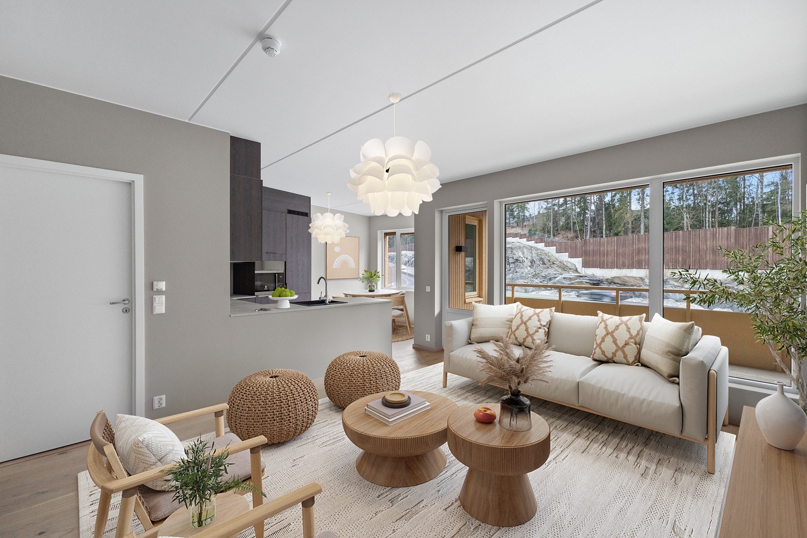 Velkommen til Idrettsgata 24, leilighet 406! Lys og moderne 3-roms selveierleilighet, ferdigstilt i 2025. Bildet er digitalt stylet. Galleribilde