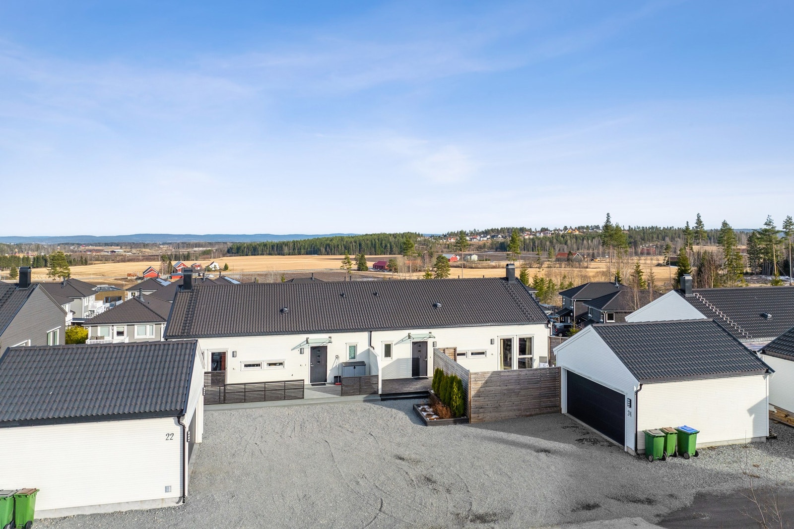 Boligen ligger på populære boligfeltet Neskollen i Nes kommune, ved kommunegrensen mellom Nes og Ullensaker. Galleribilde