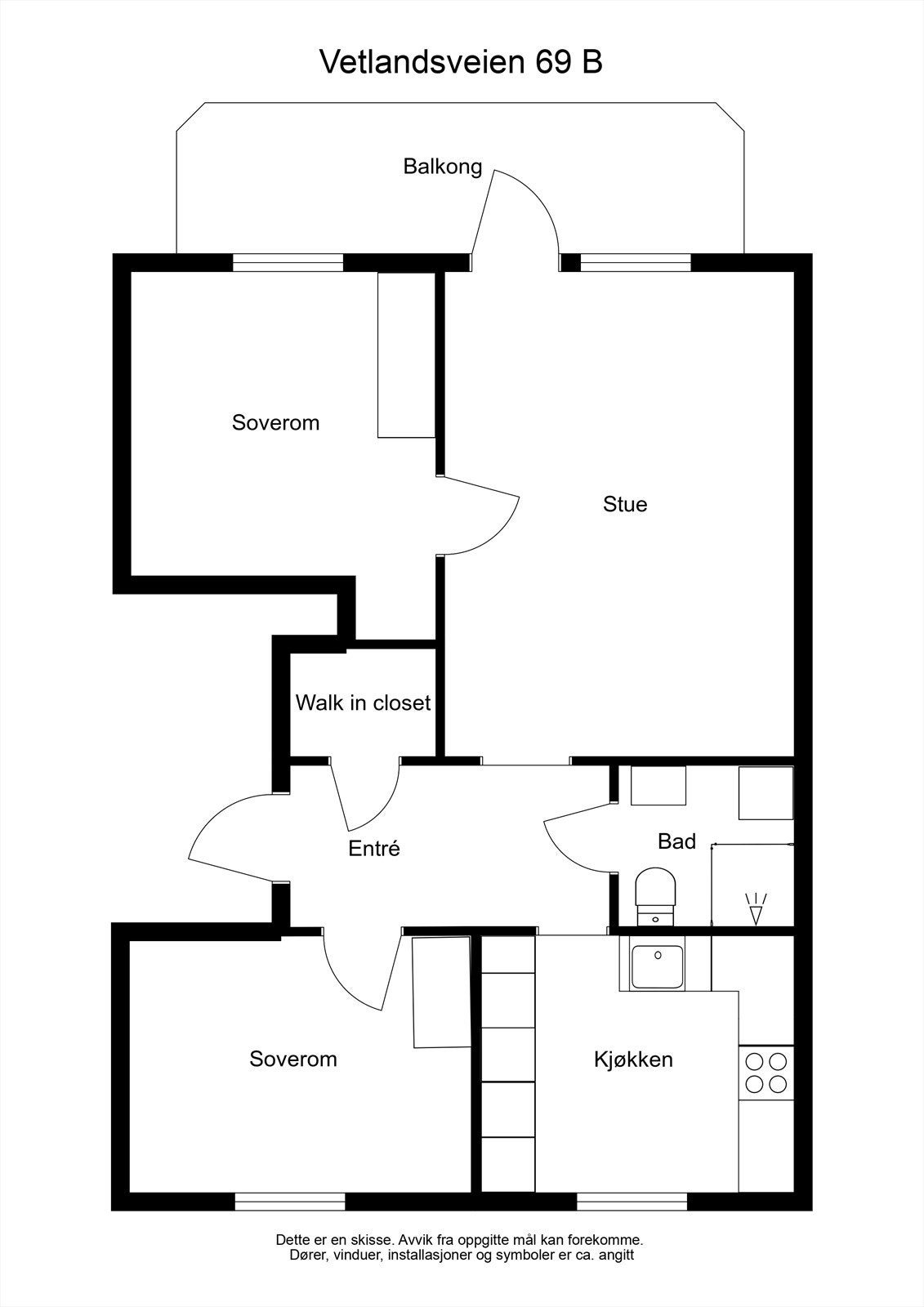 Gjennomgående leilighet med god planløsning med soverom mot hver ende. Galleribilde