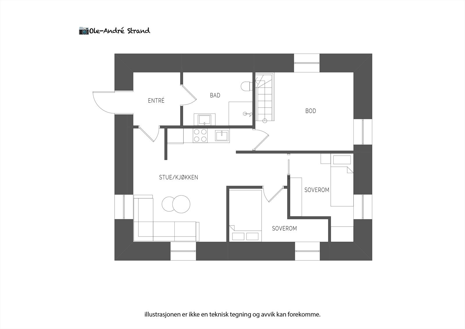 Plantegning underetasje (utleiedel) Galleribilde