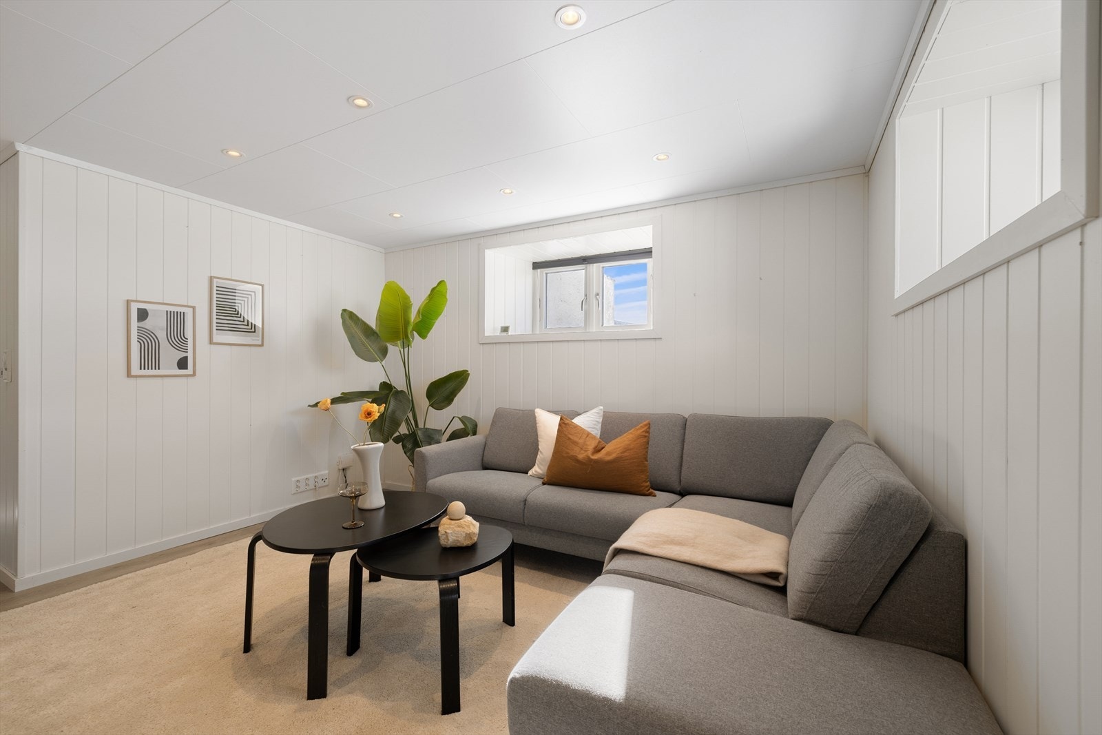 Utleiedelen er på 40 kvadratmeter som gir godt med plass til en koselig liten stue. Galleribilde