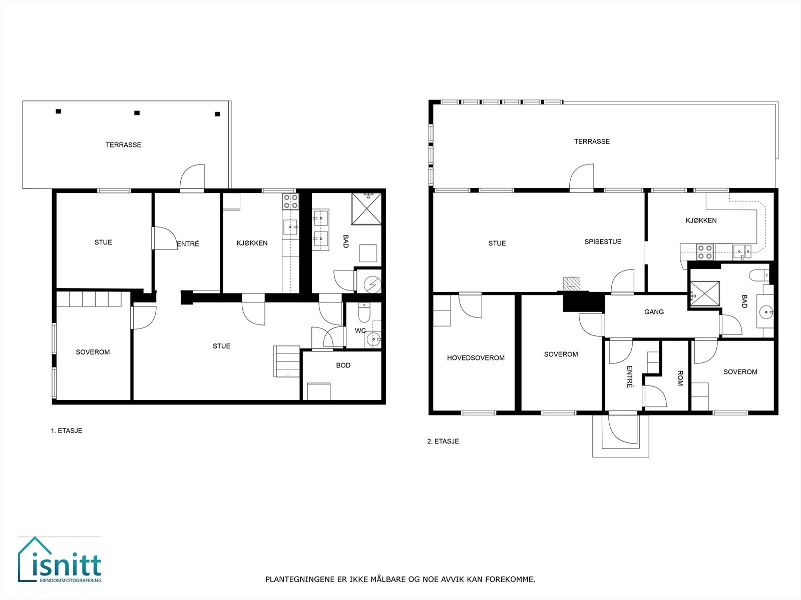 Plantegninger - Begge etasjer. Galleribilde