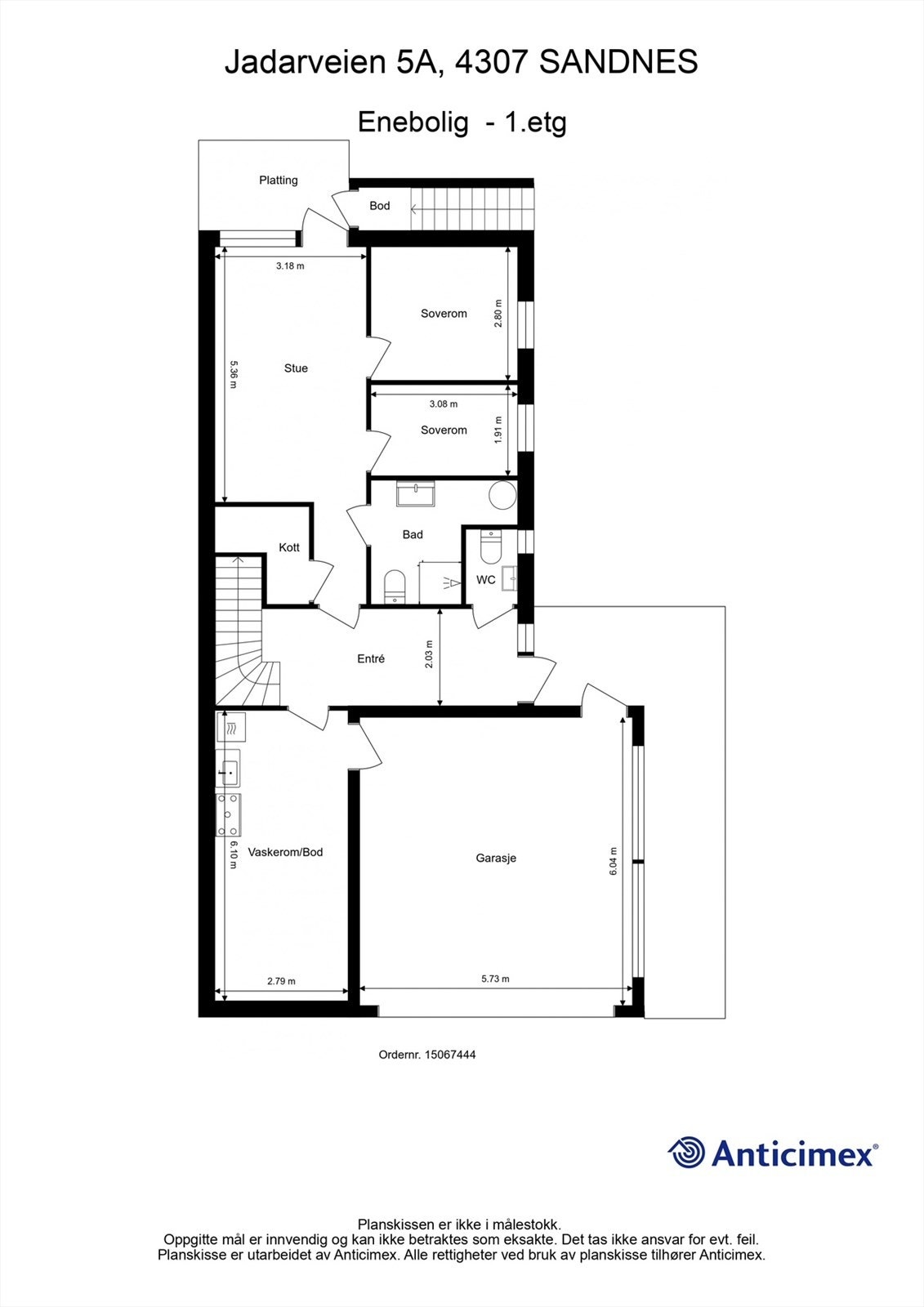 Plantegning 1.etg Galleribilde