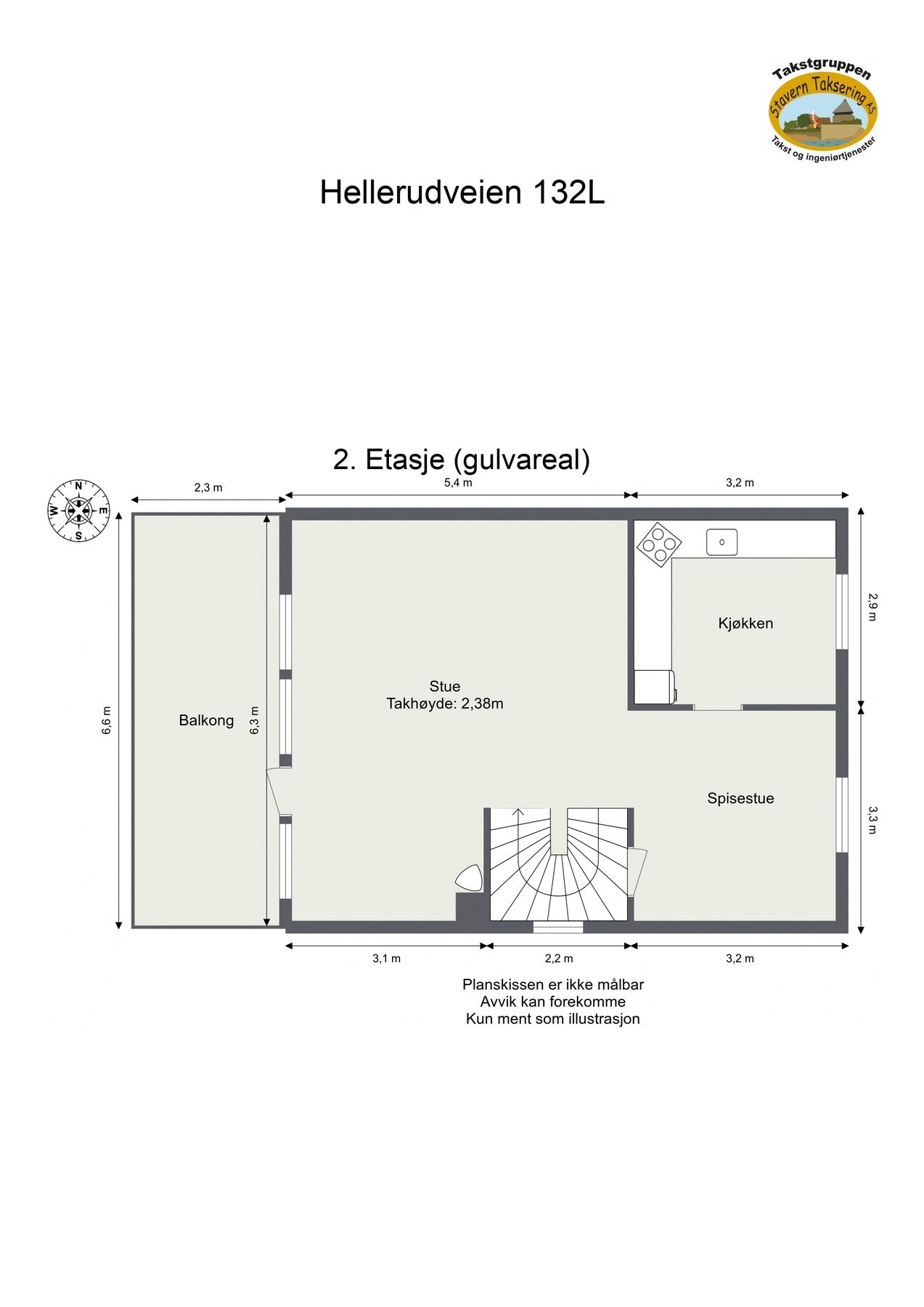 Målsatt plantegning 2. etasje. Galleribilde