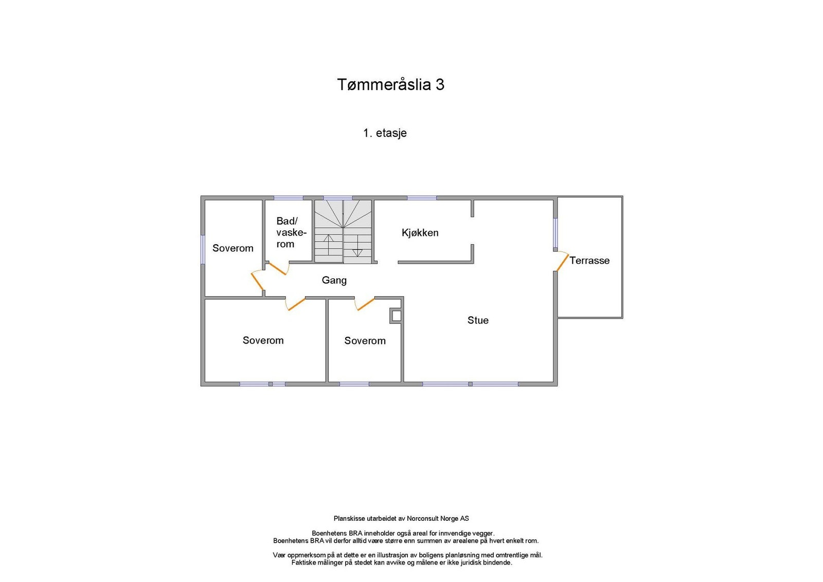 Boligens planskisse 1. etasje Galleribilde