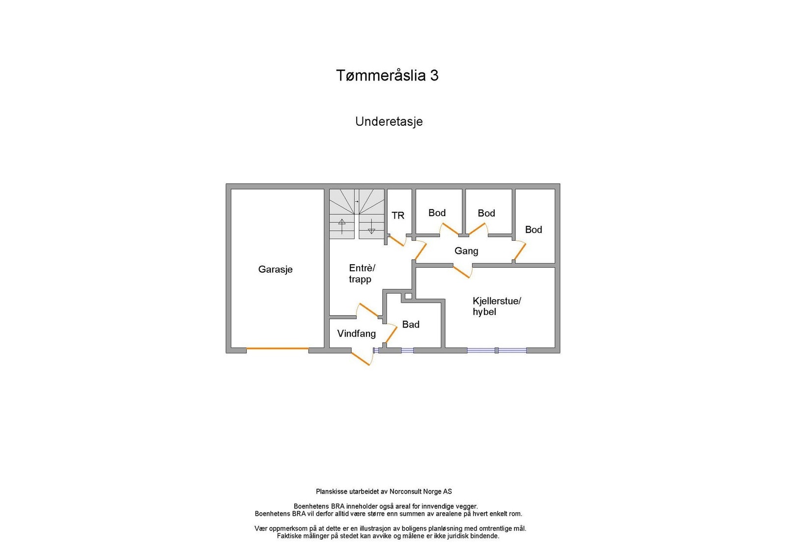 Boligens planskisse - underetasje Galleribilde