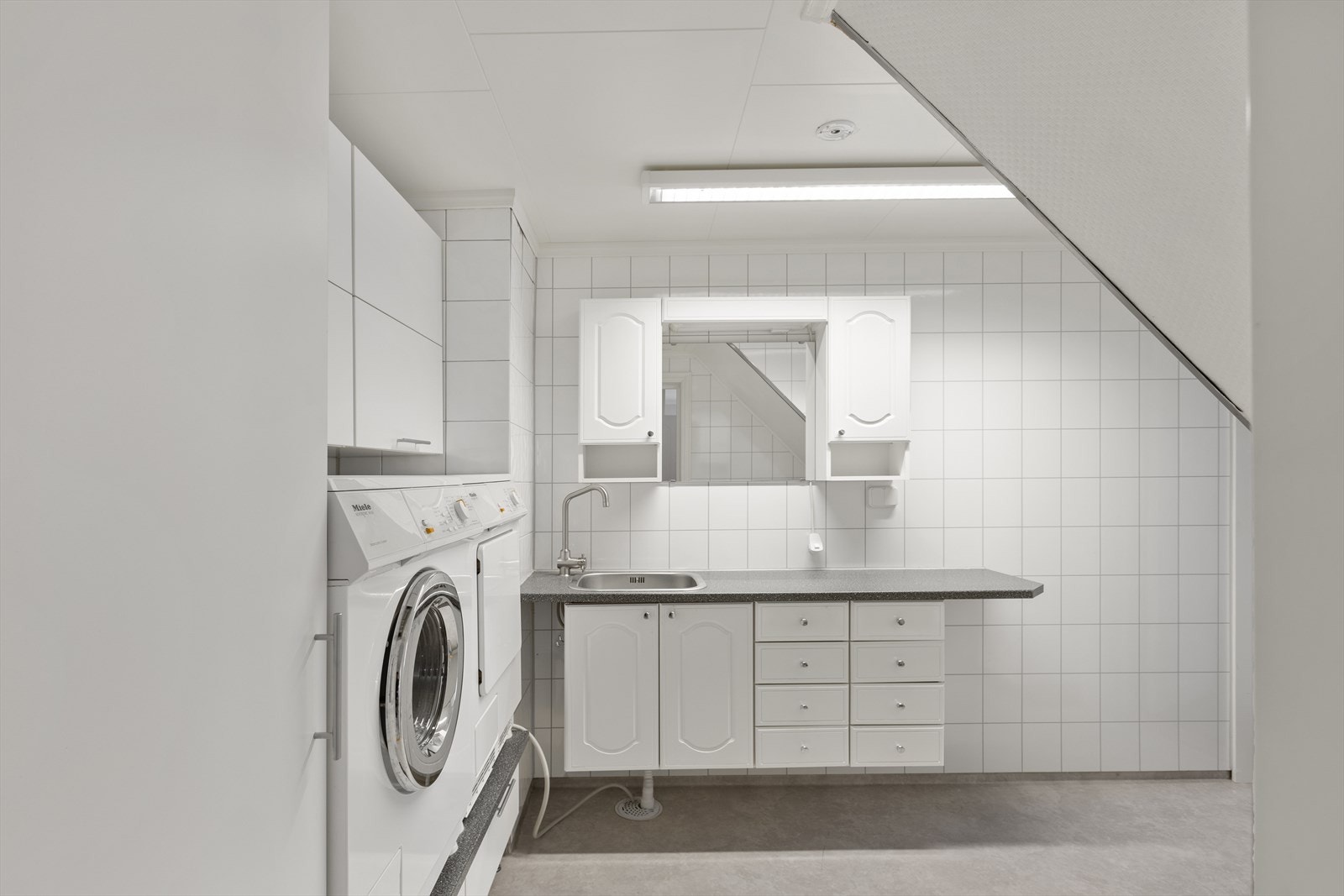 Det er god plass til at tørkestativet kan stå! Galleribilde