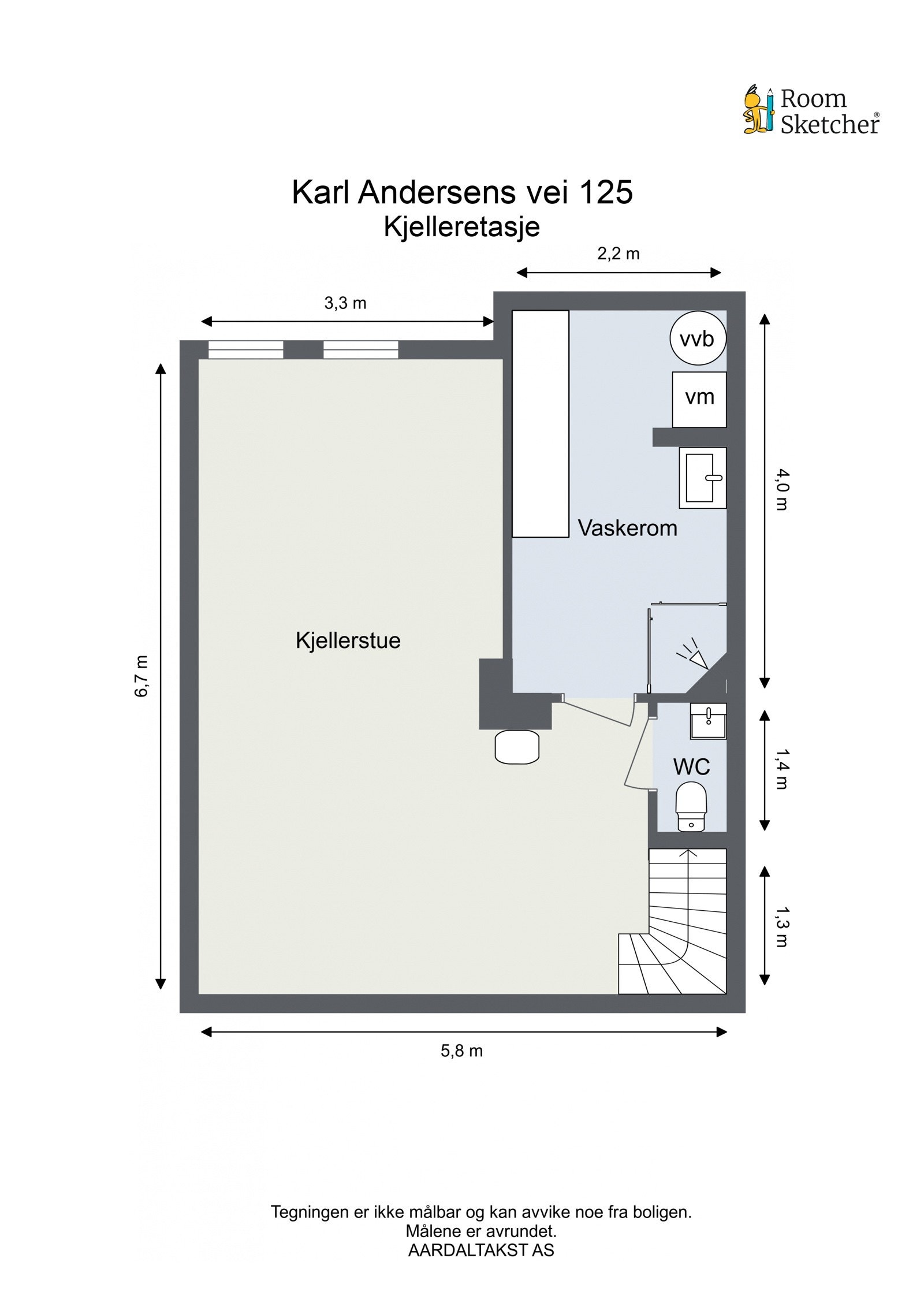 Plankisse kjelleretasje. Galleribilde