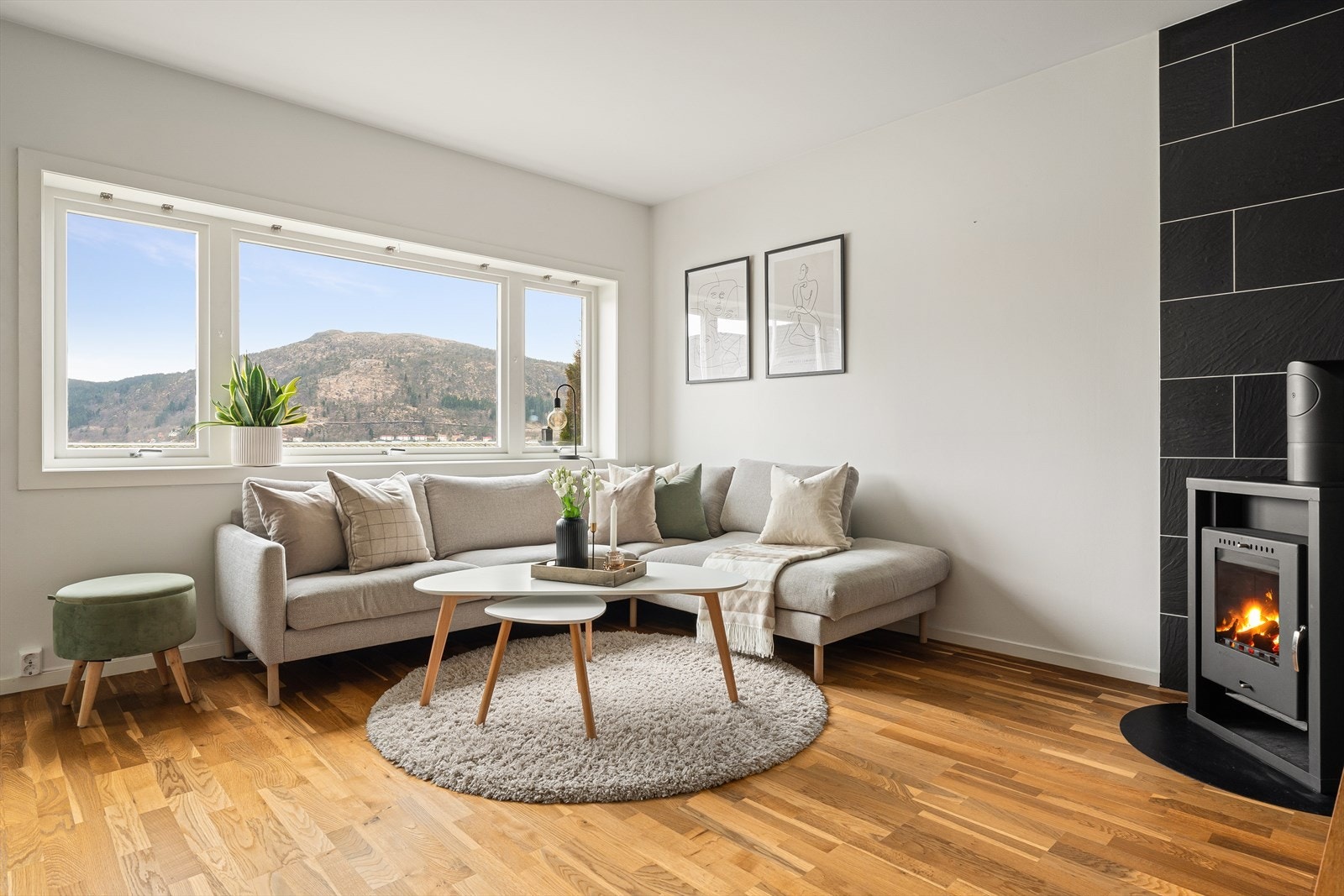 Man har også fordelen av vedovn i stue! Galleribilde