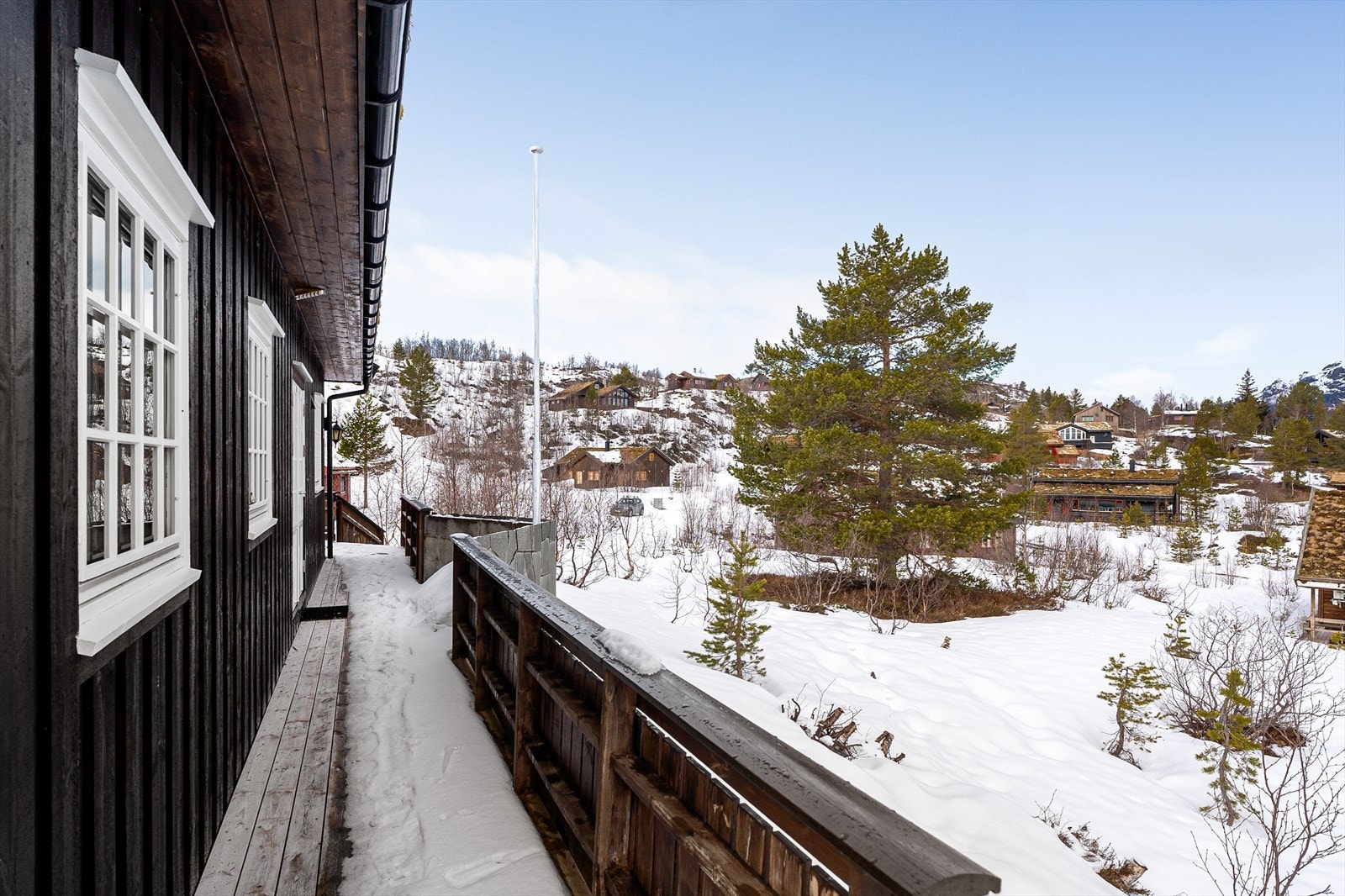 Det er satt opp flaggstang. Galleribilde