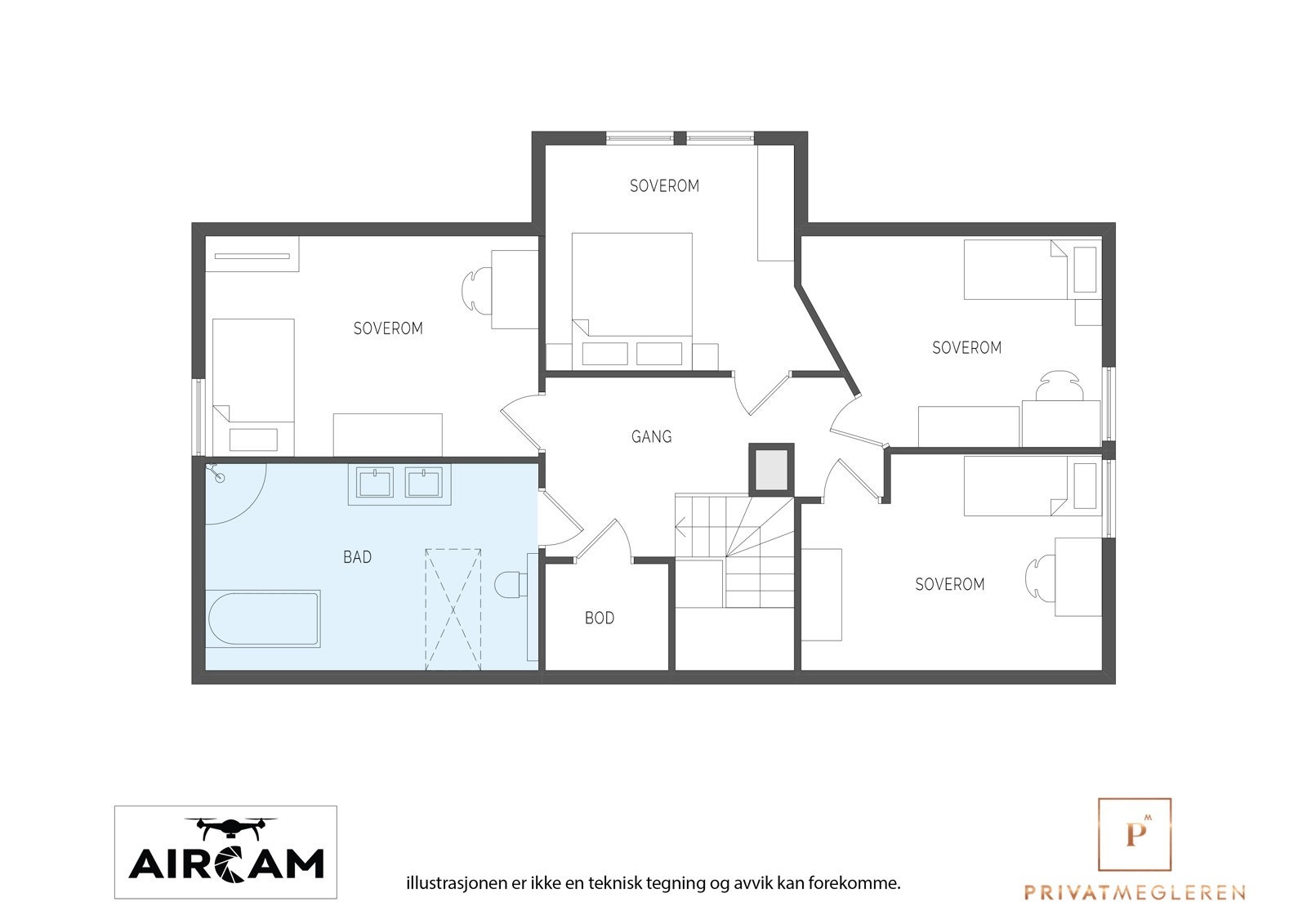 Plantegning 2. etasje Galleribilde