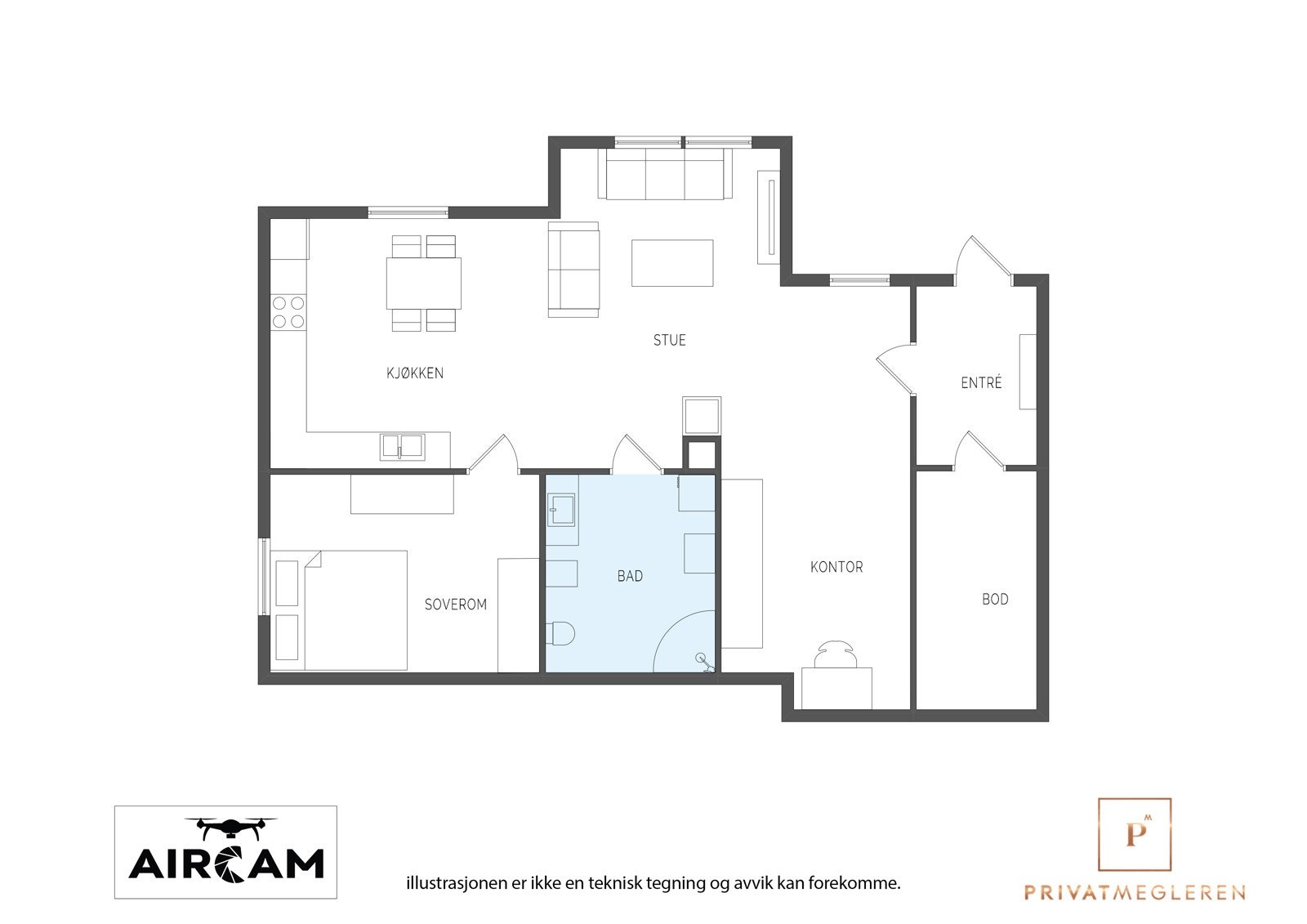 Plantegning u. etasje. Galleribilde