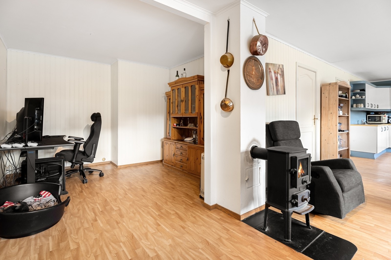 Egen krok i stuen som i dag blir brukt til kontorplass. Galleribilde