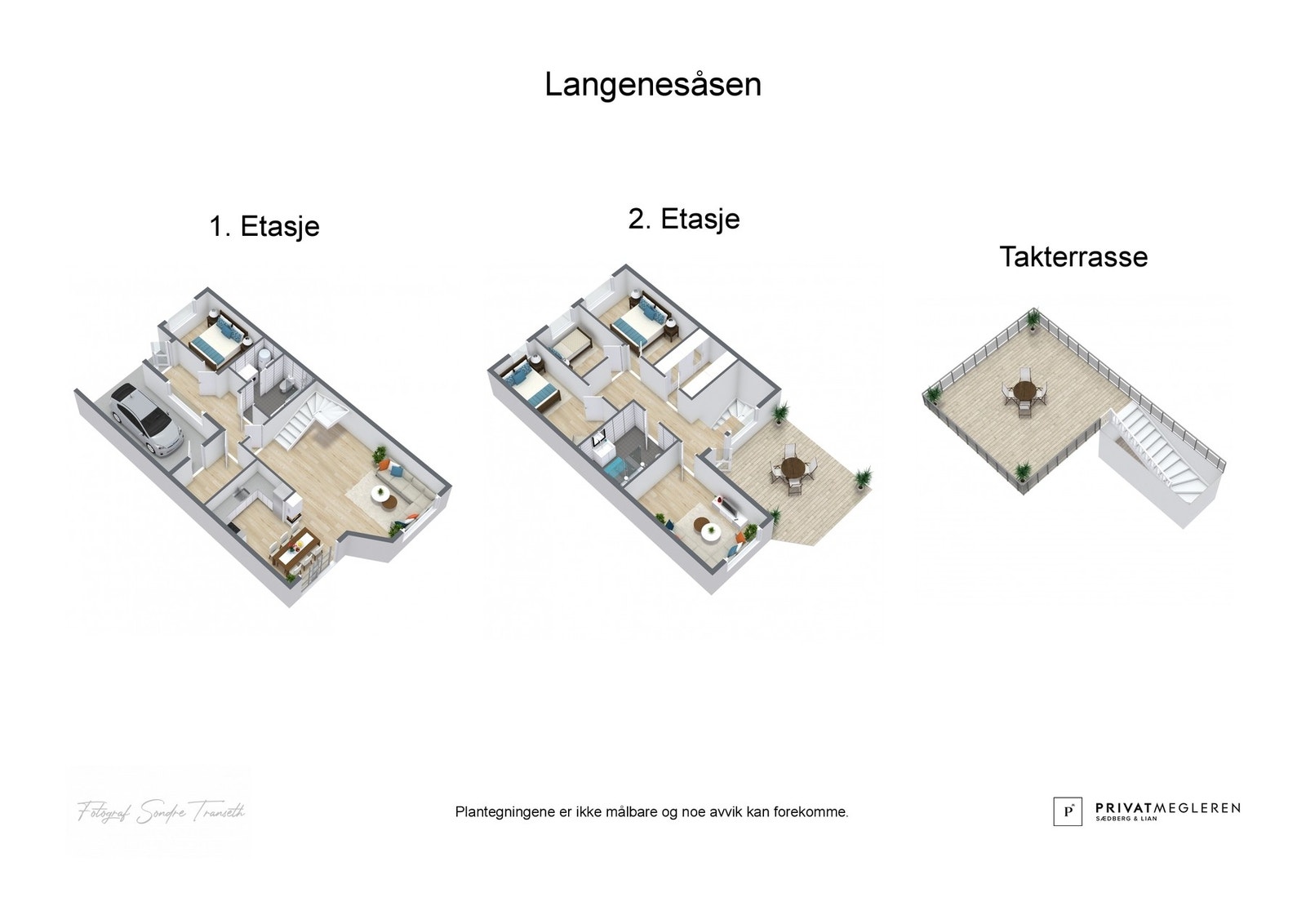 Fem soverom, to bad og privat takterrasse Galleribilde