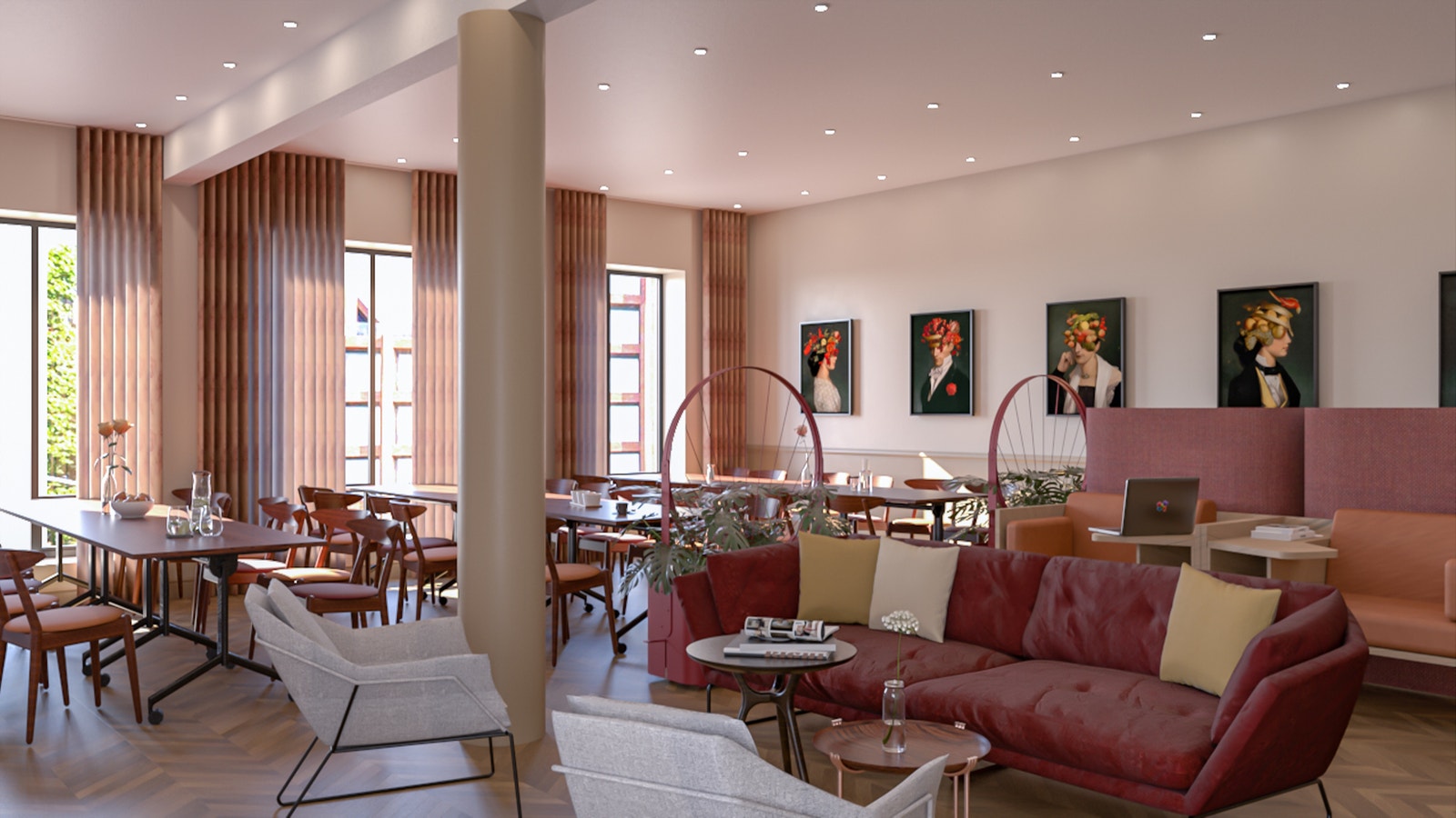 Illustrasjon selskapslokale Galleribilde