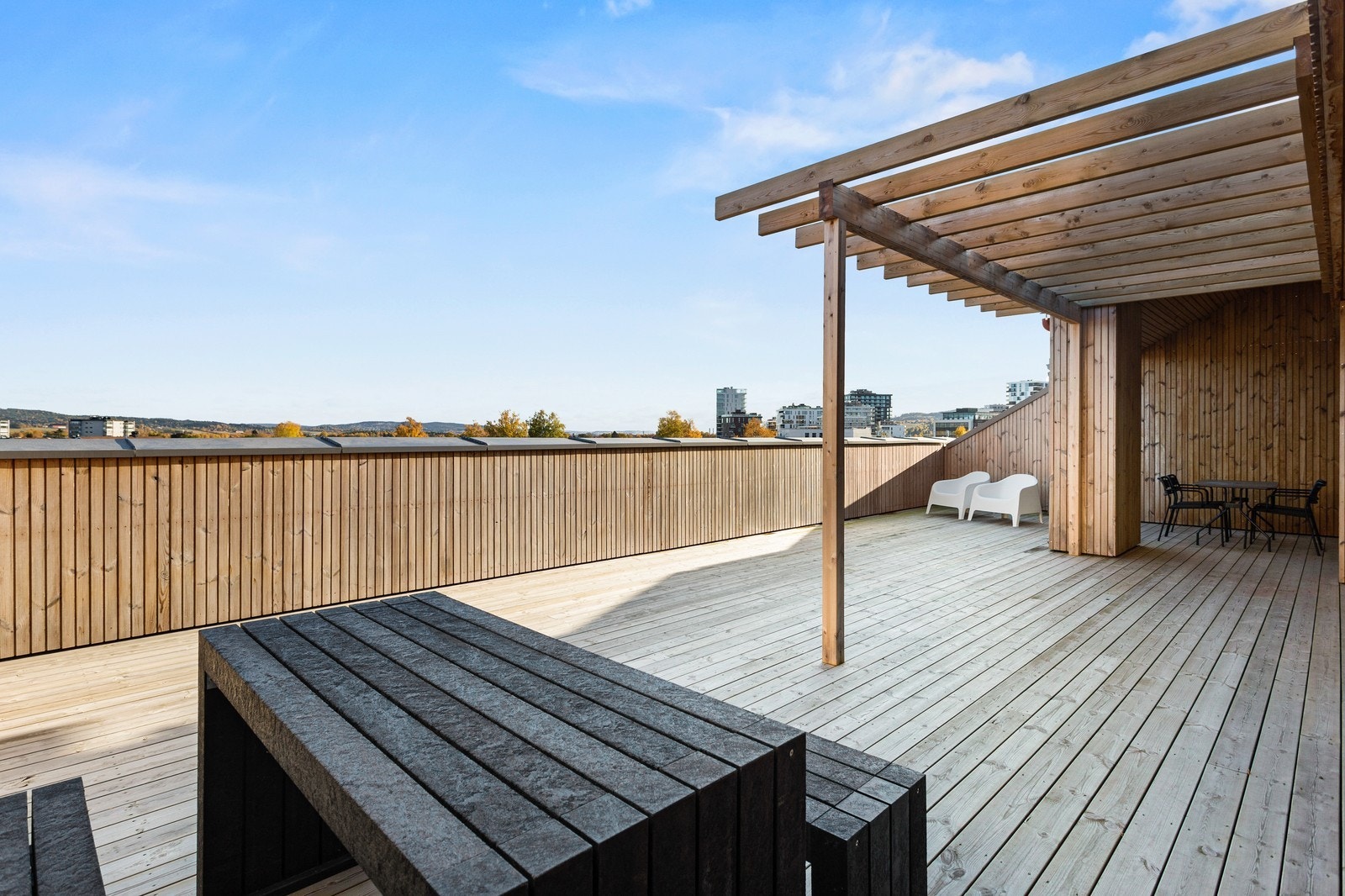 Felles takterrasse med inngang fra samme etasje som leiligheten Galleribilde