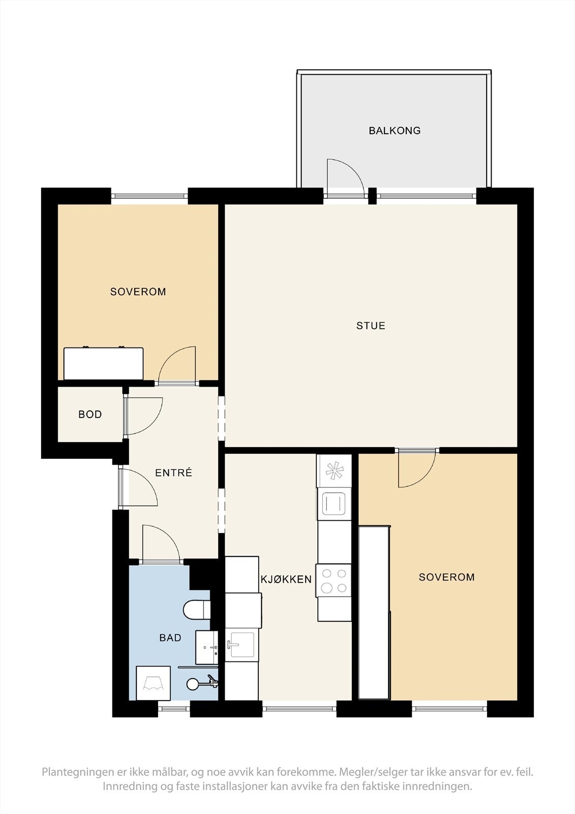 Leiligheten har en gjennomgående og veldig god planløsning. Galleribilde