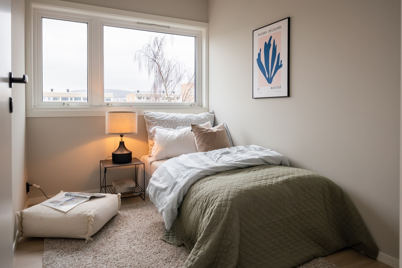 Her fra soverommet på 7,7 kvm. Galleribilde