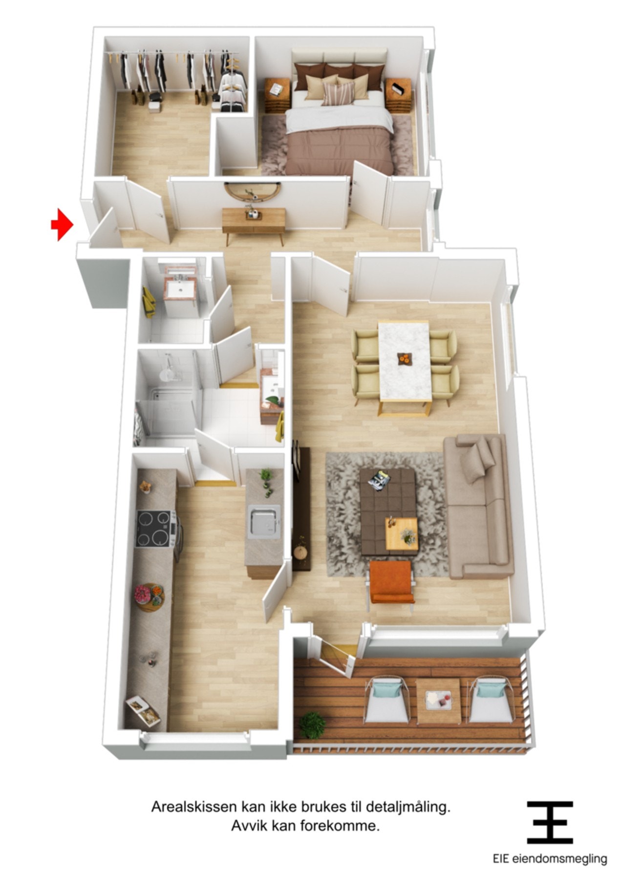 Plantegning i 3D. Galleribilde