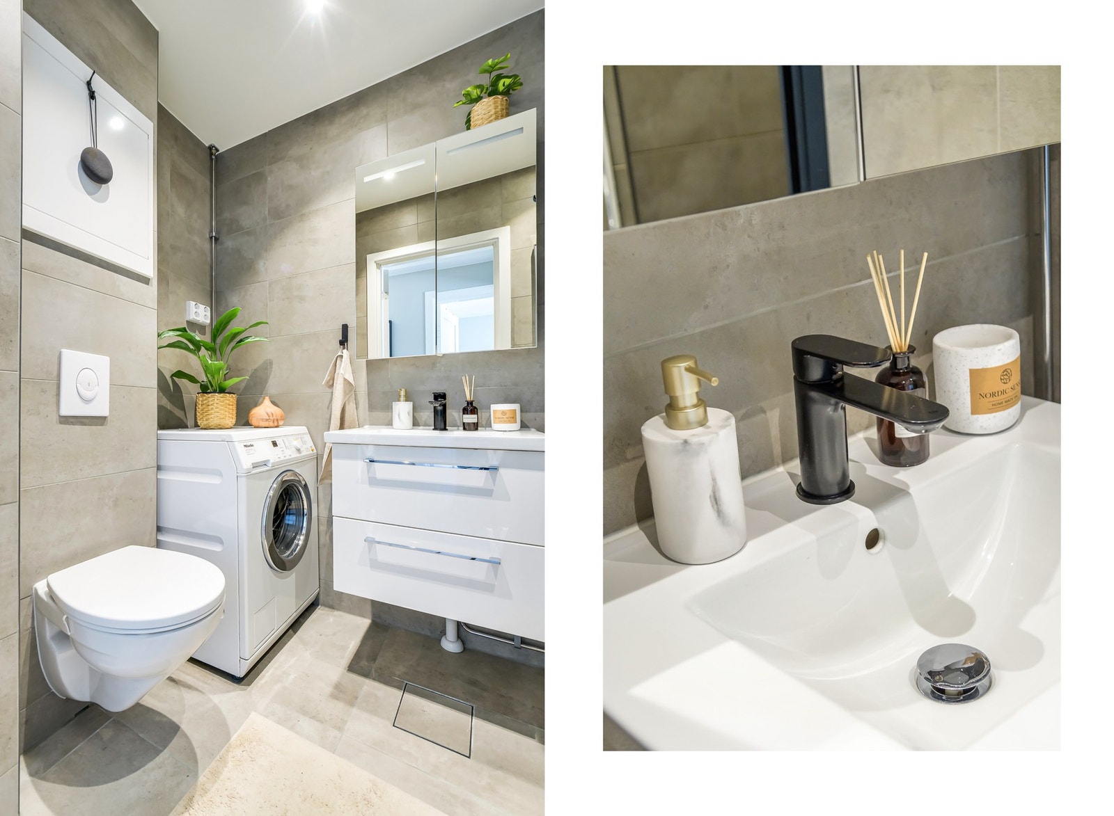 Badet har en rekke tilvalg blant annet fliser og dusj-dører. Galleribilde