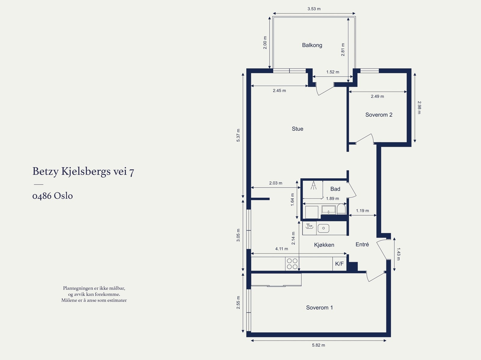 Leiligheten har en praktisk planløsning i 5. etasje. Felles heisadkomst. Galleribilde