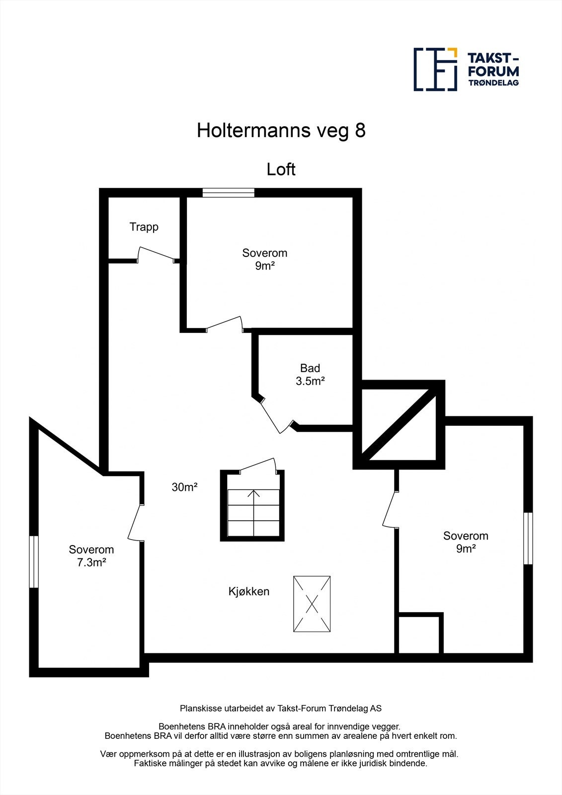 Planskisse loft. Galleribilde