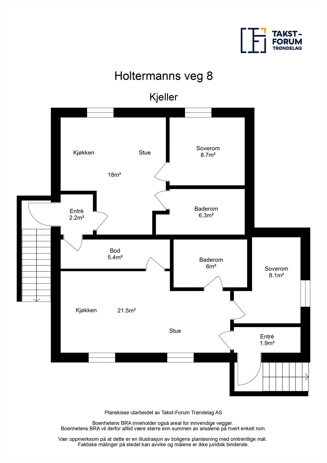 Planskisse kjeller. Galleribilde