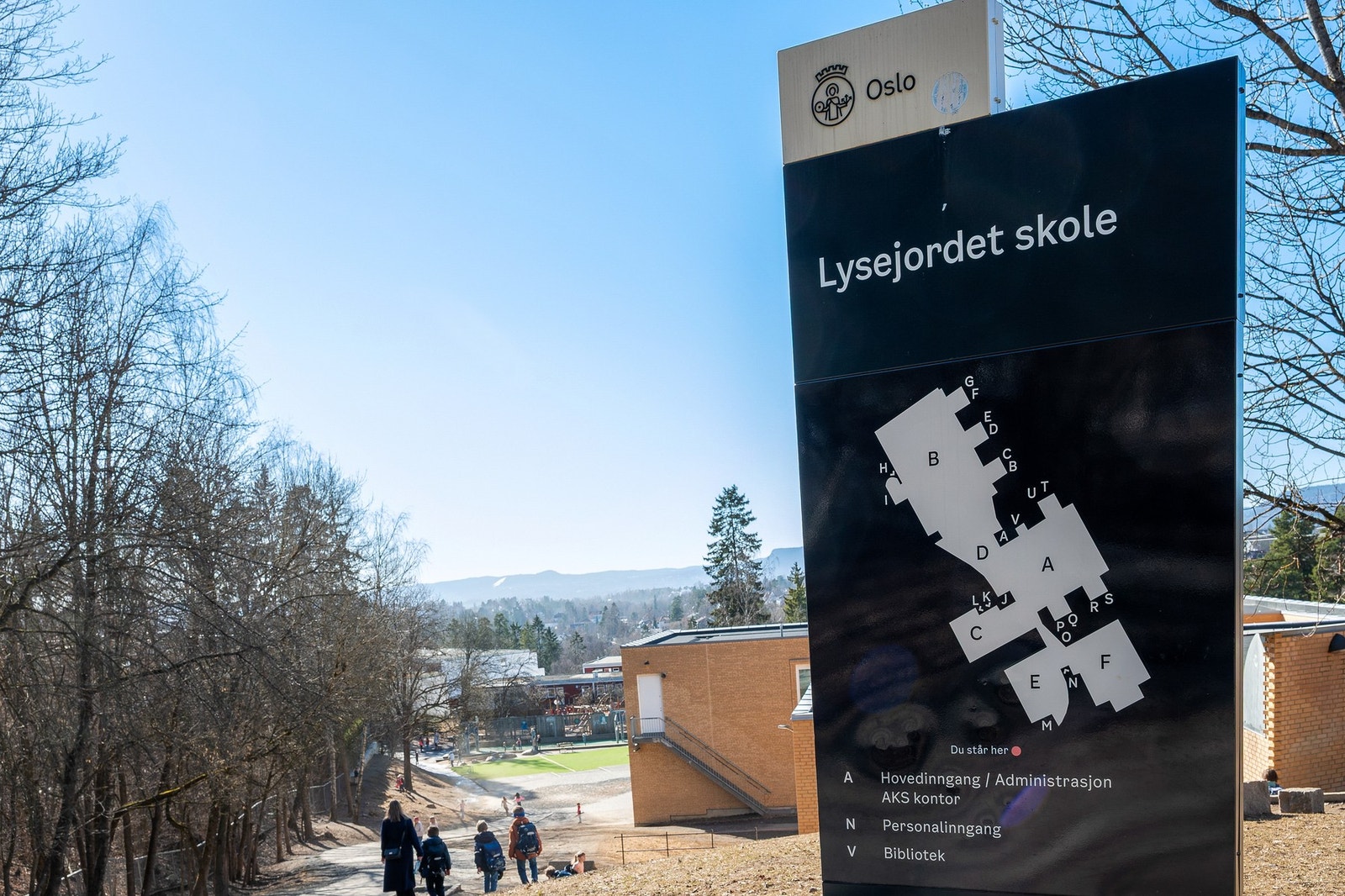 Bilfri skolevei til Lysejordet skole. Galleribilde