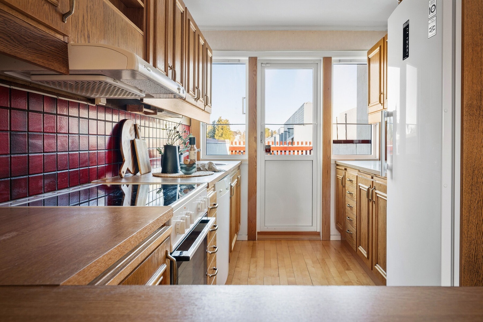 Her er det avsatt plass til kjøleskap, komfyr og oppvaskmaskin. Galleribilde