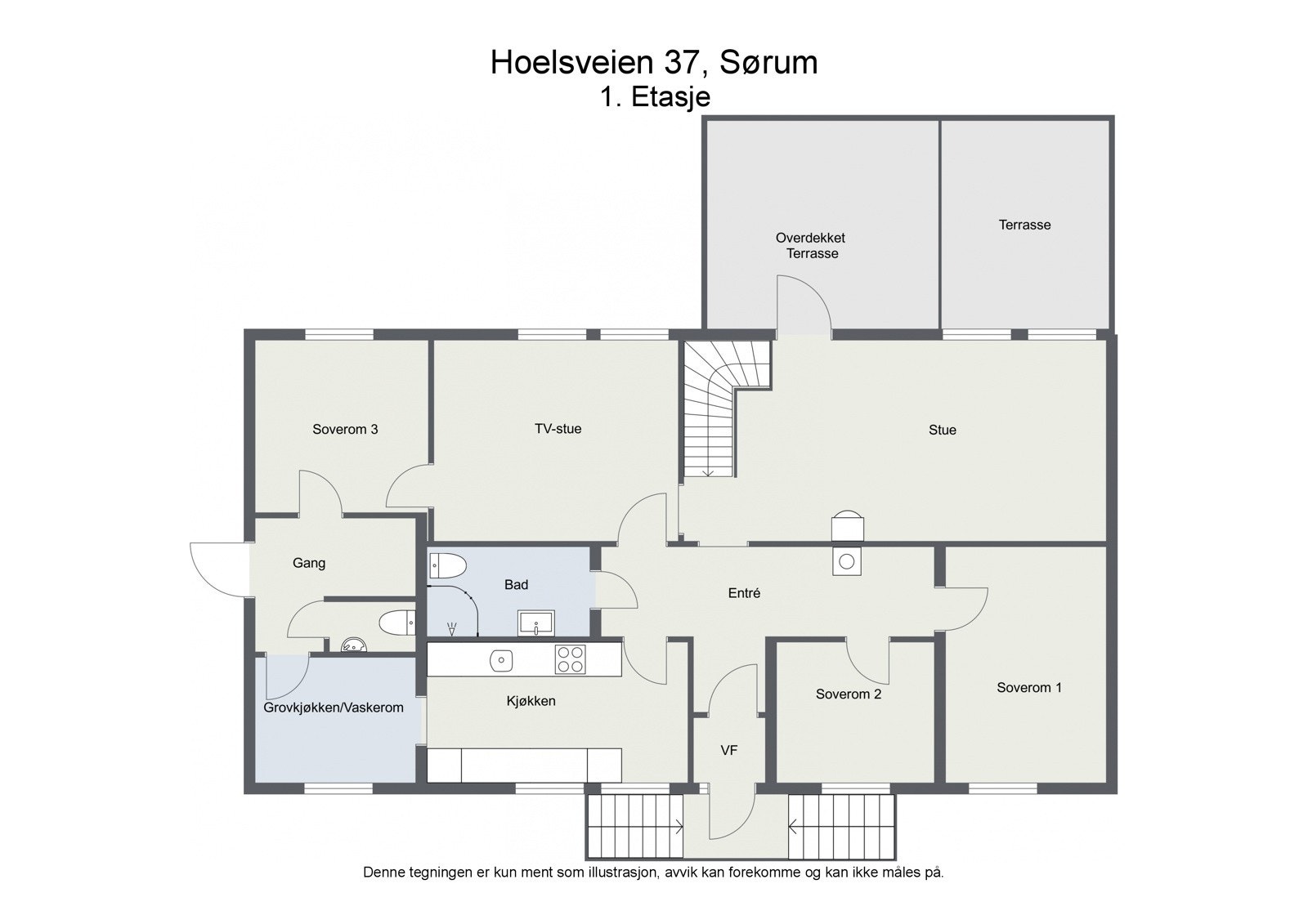 Planskisse 1. etasje av eksisterende hus Galleribilde